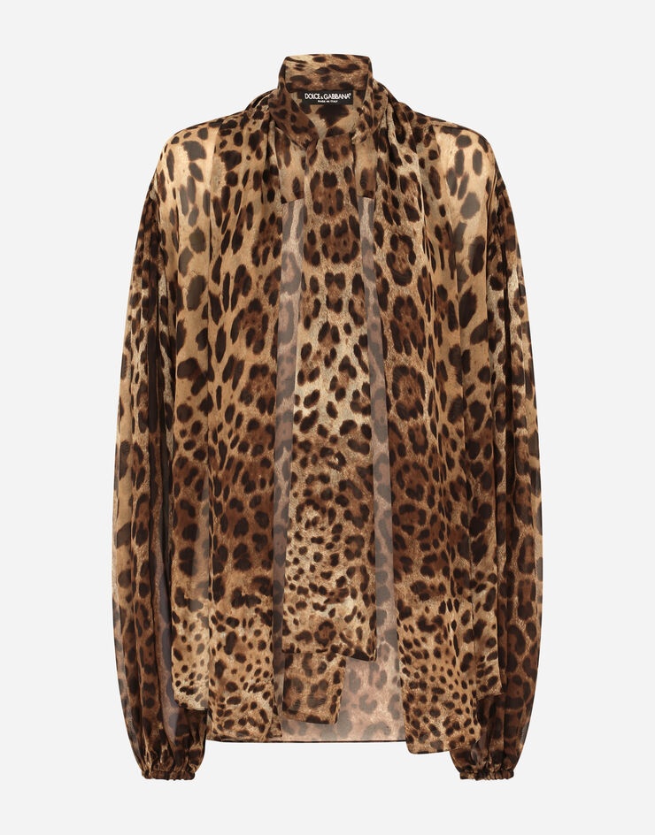 Leopard-print chiffon shirt - 3