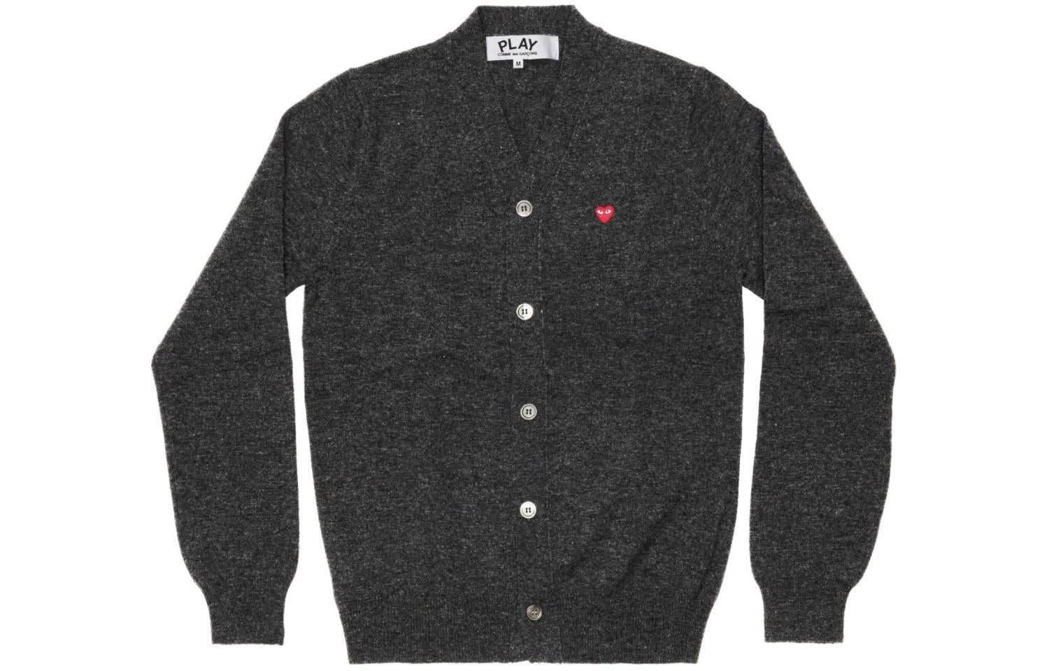 COMME des GARCONS PLAY Cardigan With Small Red Emblem 'Grey' AZ-N080-051-2 - 2
