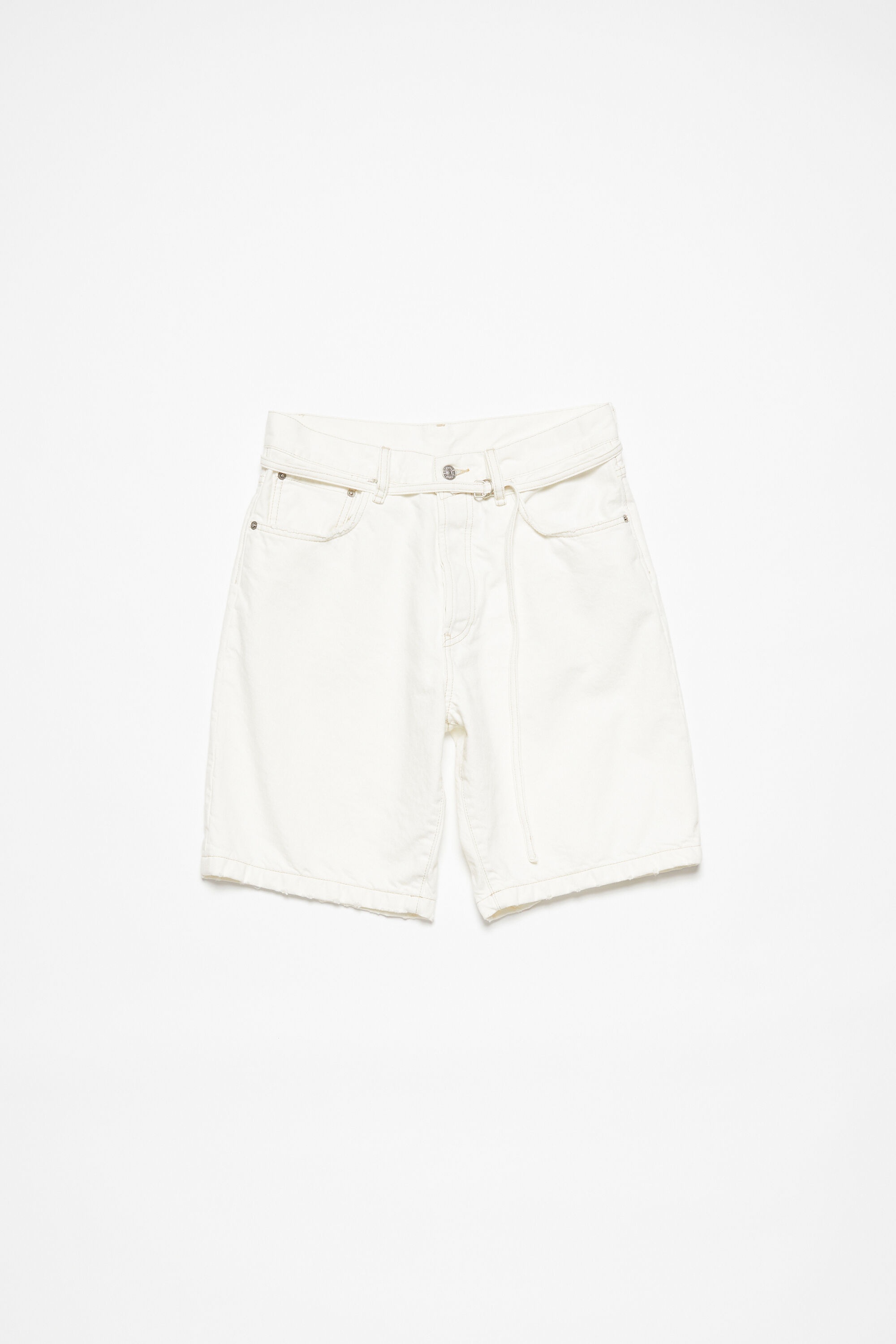 Loose fit denim shorts - Off white - 1