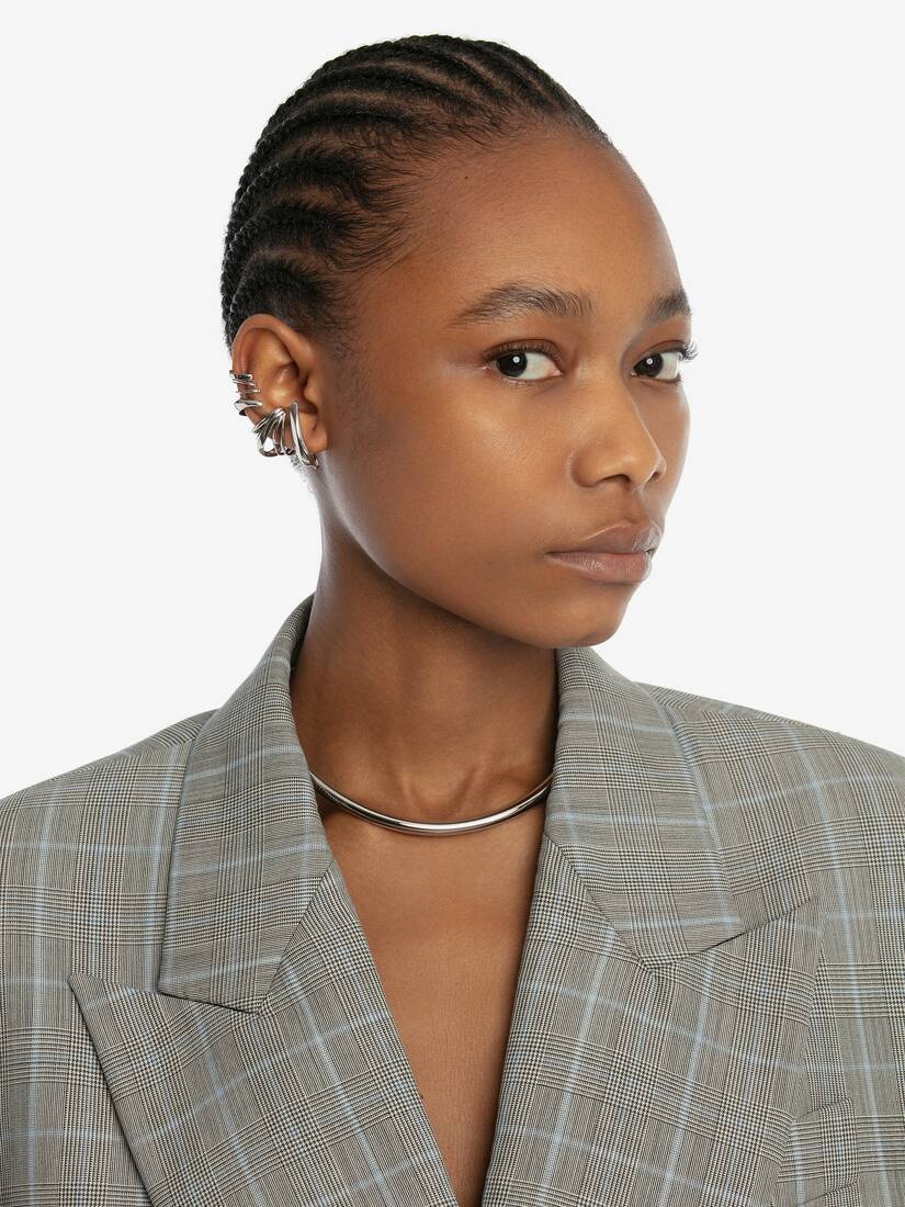 Multi Hoop Ear Cuff in Antique Silver - 4