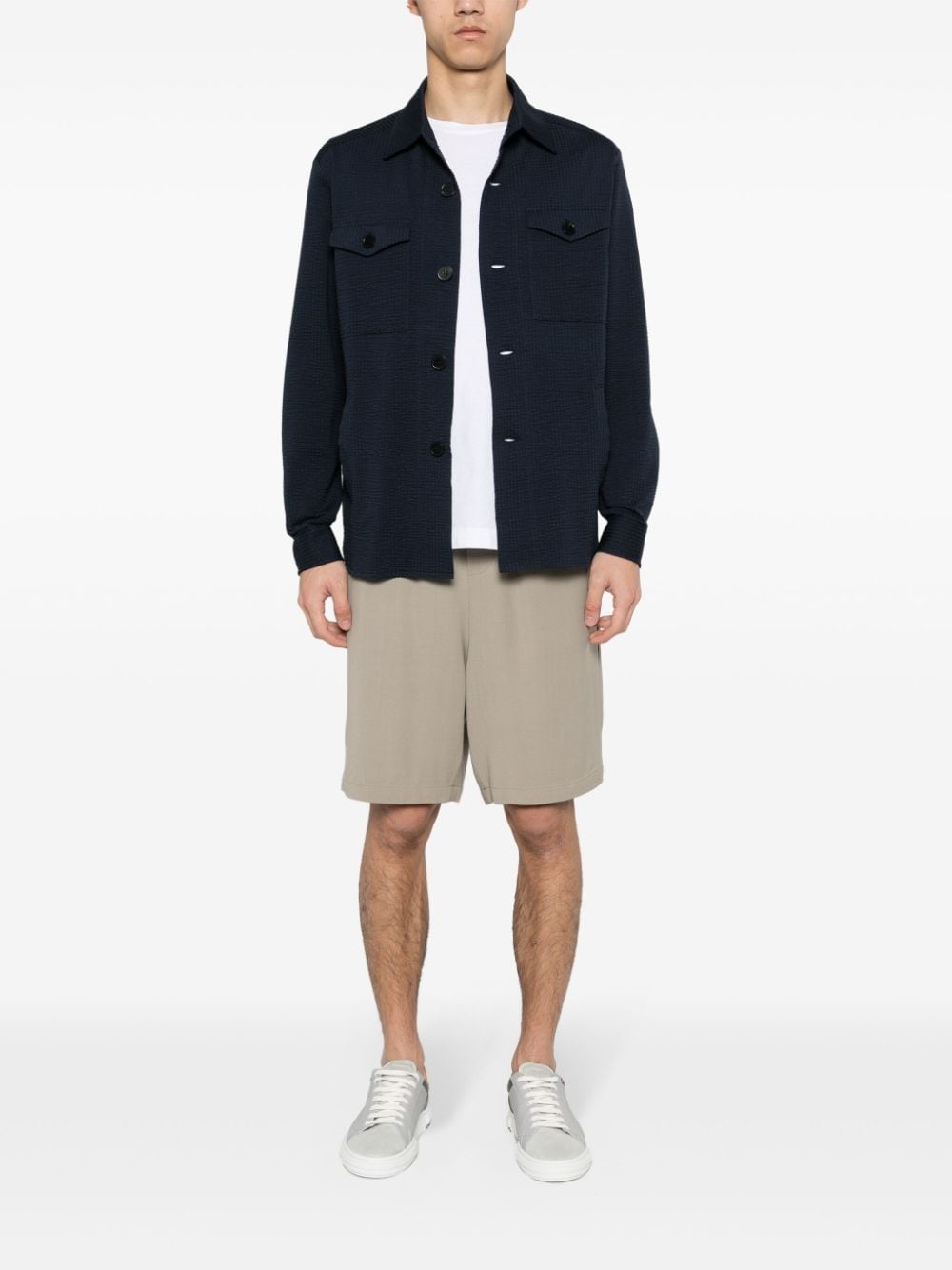 seersucker shirt jacket - 2