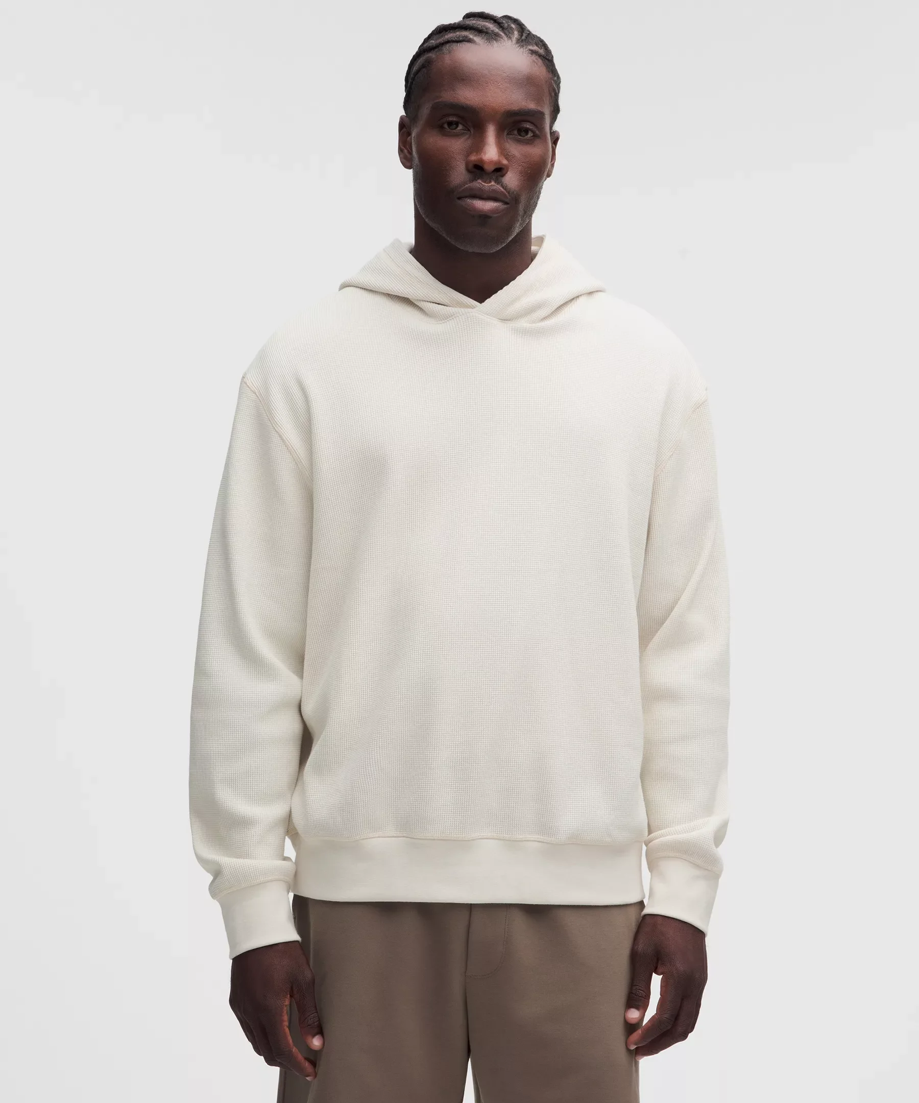 Cotton-Blend Relaxed-Fit Waffle Knit Hoodie - 1