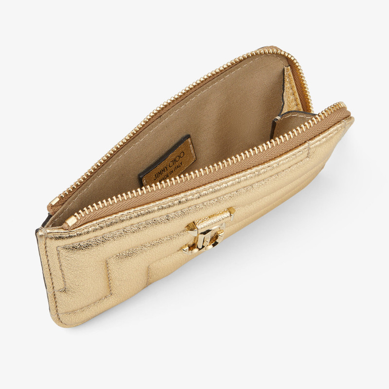 JIMMY CHOO Lise-z
Gold Quilted Metallic Nappa Leather Card Holder with JC Emblem outlook