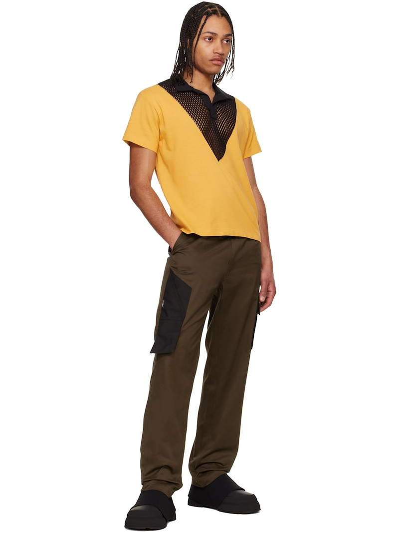 OLLY SHINDER Black & Yellow V Hybrid Polo outlook