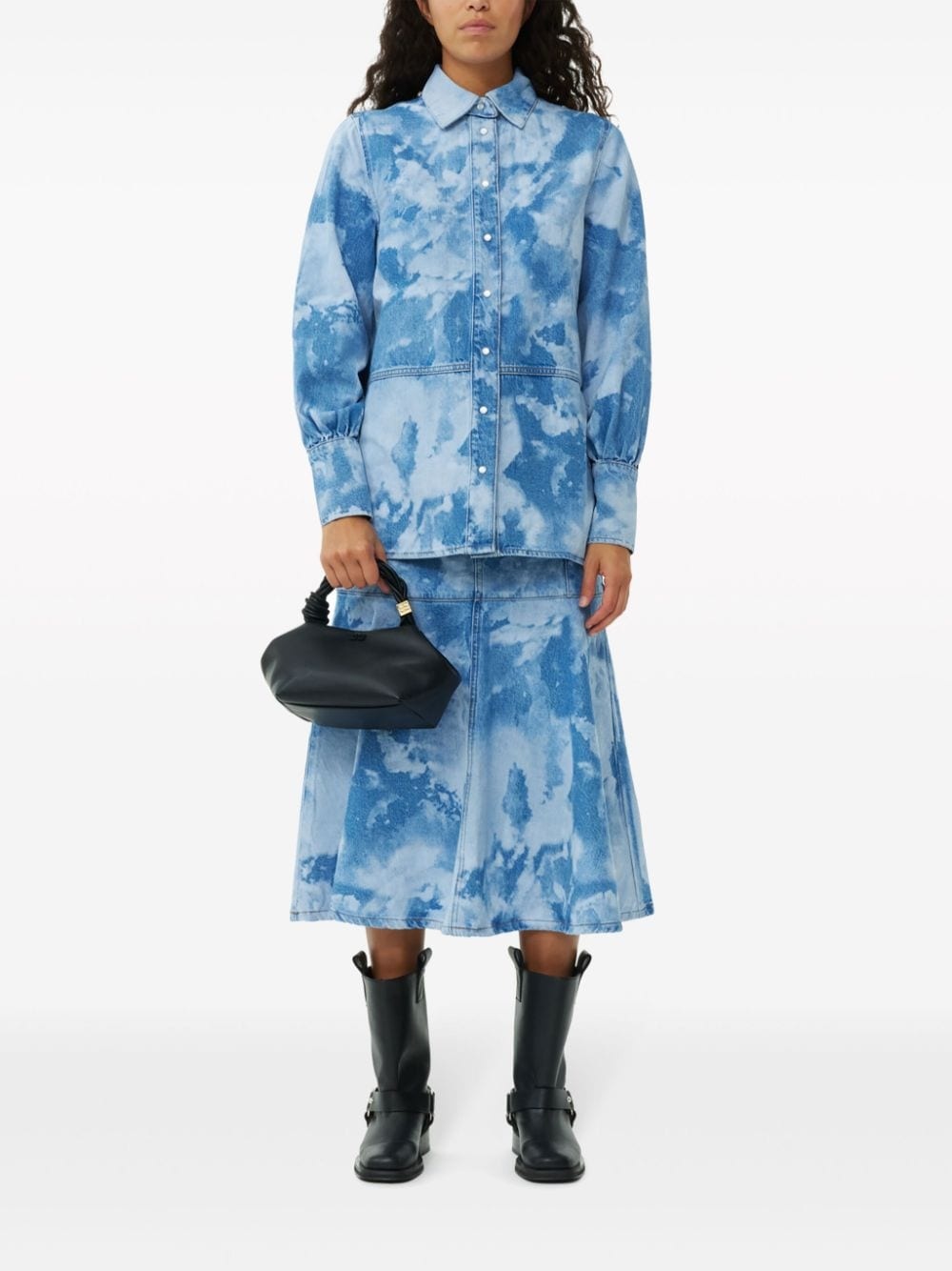bleach-wash denim shirt - 2
