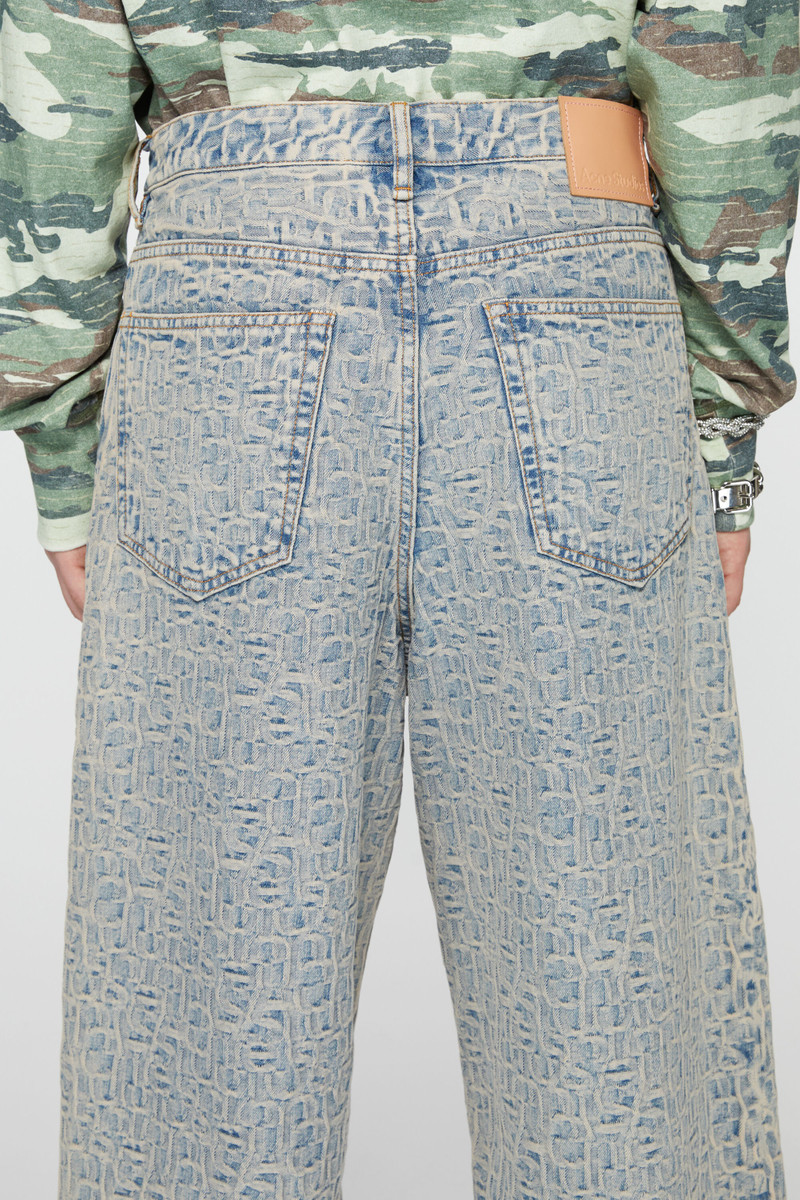 Monogram denim shorts - Loose fit - Blue/beige 5