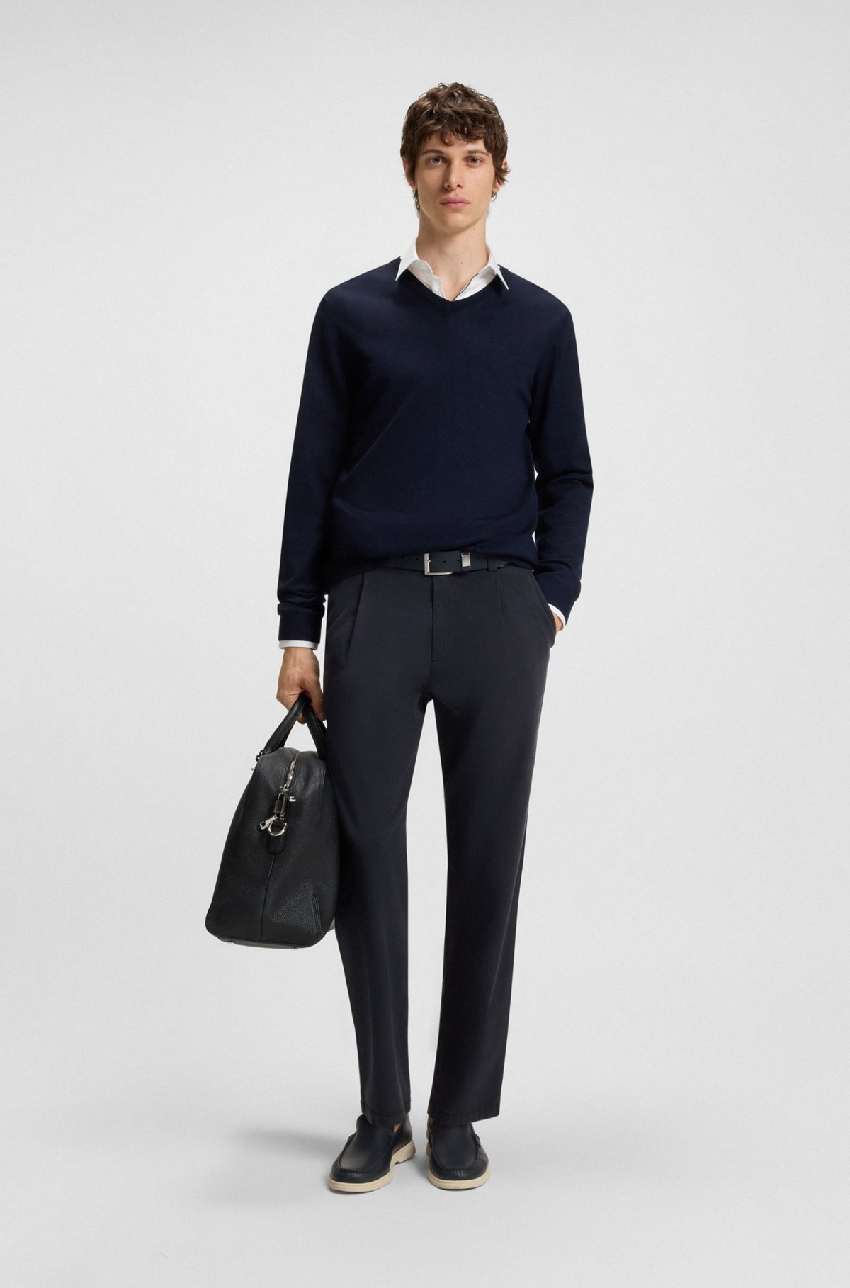 TAPERED-FIT DRAWSTRING PANTS IN STRETCH-COTTON TWILL - 3