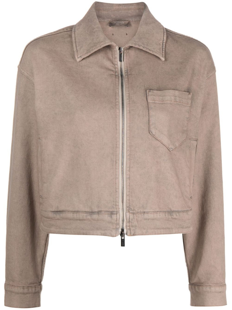 cropped zip-up denim jacket 1