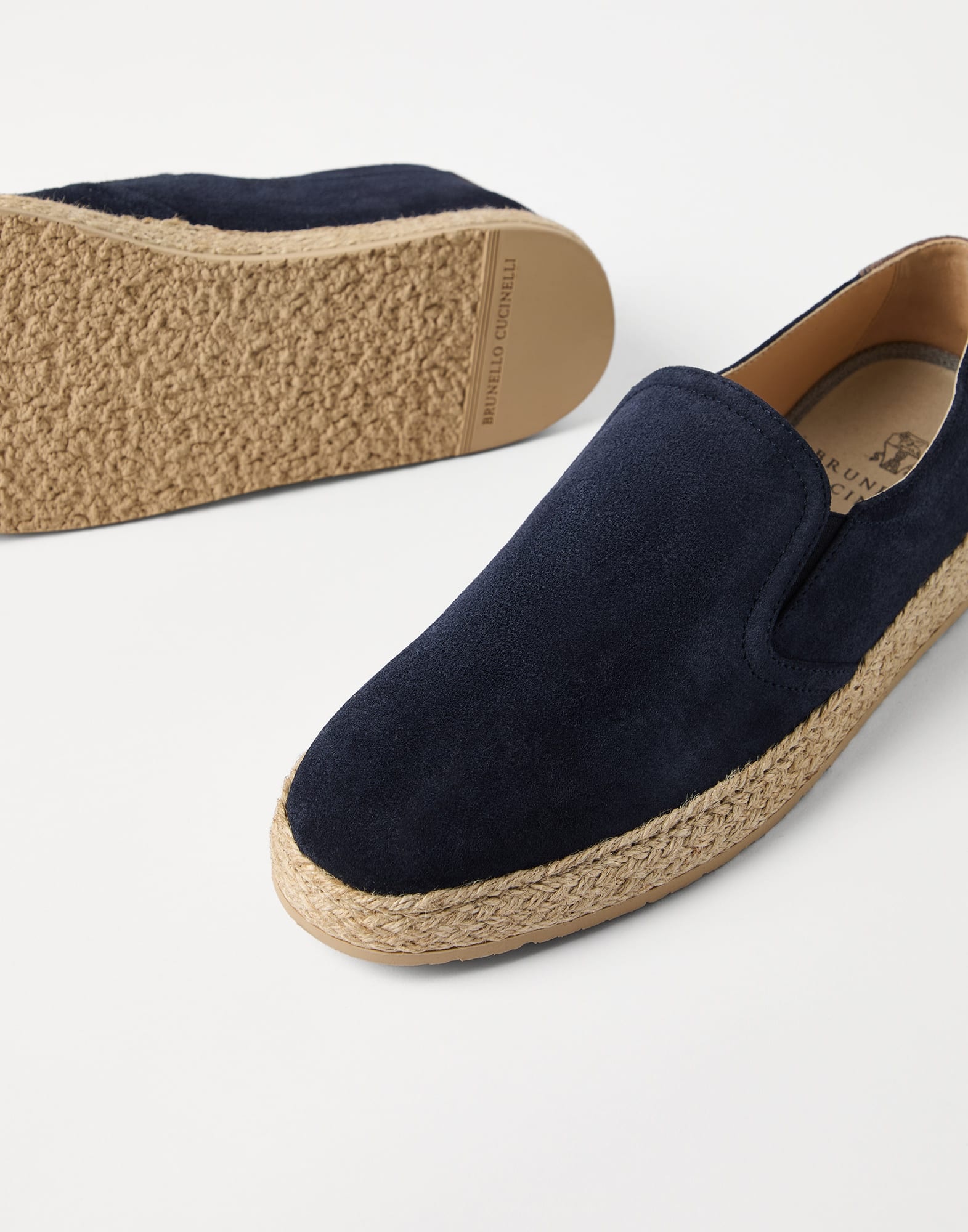 Washed suede slip-ons with rope insert - 3