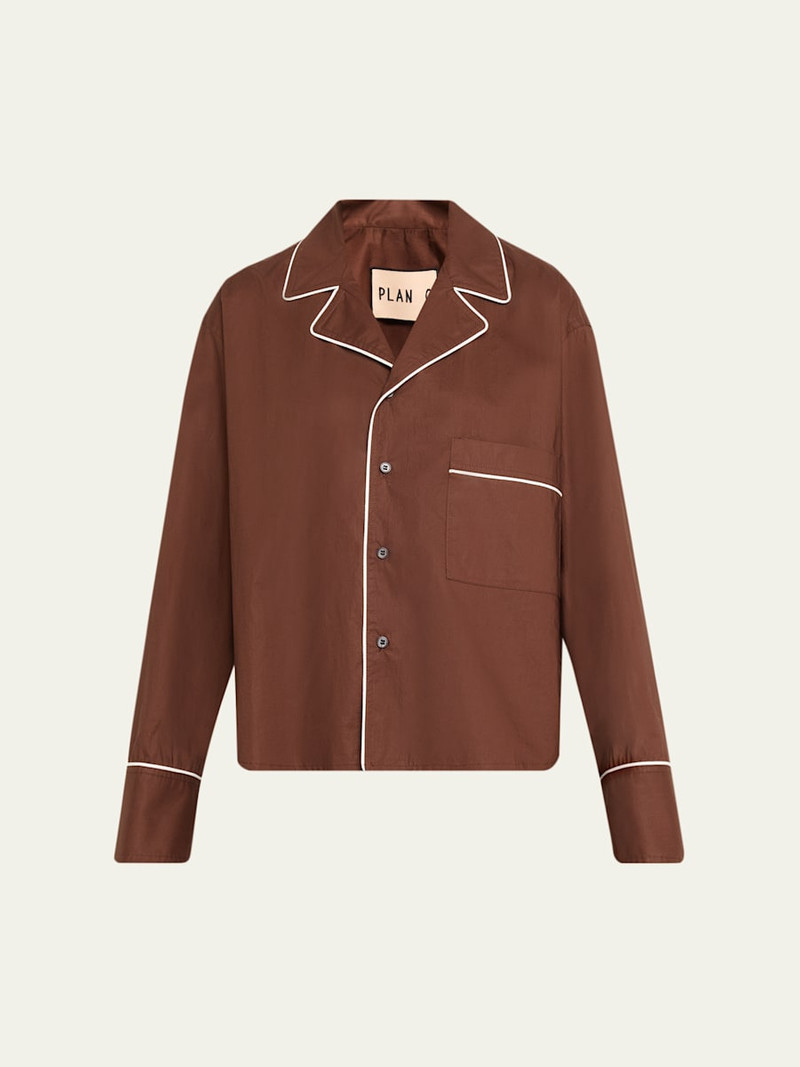 Cotton Long-Sleeve Pajama Shirt 1