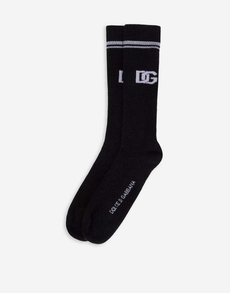 Stretch cotton socks with jacquard DG logo - 2