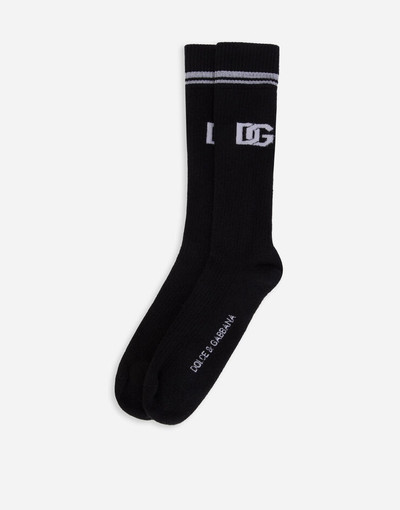 Dolce & Gabbana Stretch cotton socks with jacquard DG logo outlook