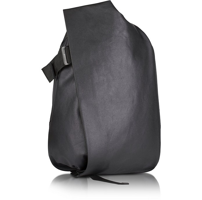 Côte & Ciel Isar Medium Black Coated Canvas Backpack   forzieri