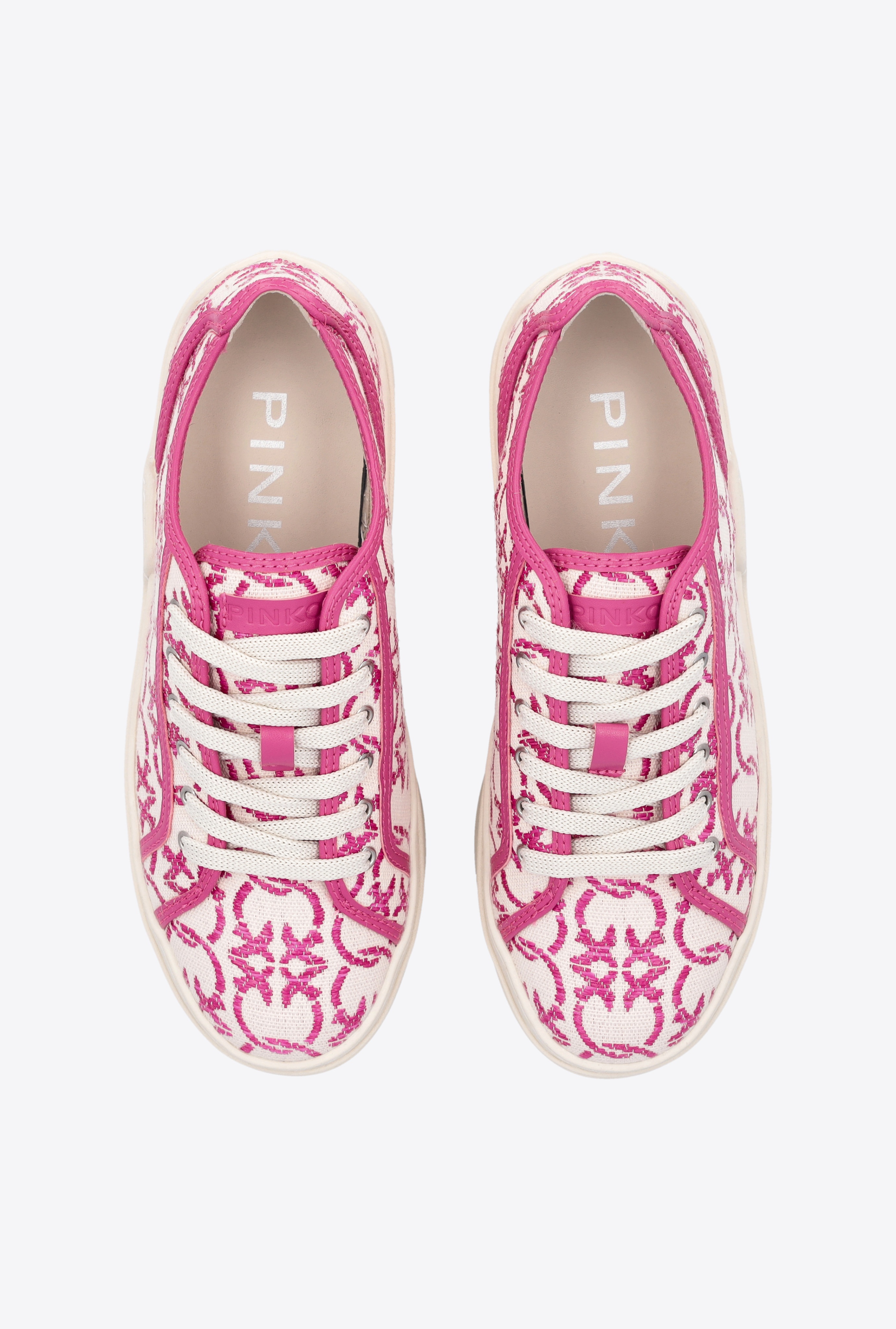 LOVE BIRDS MONOGRAM PLATFORM SNEAKERS - 8