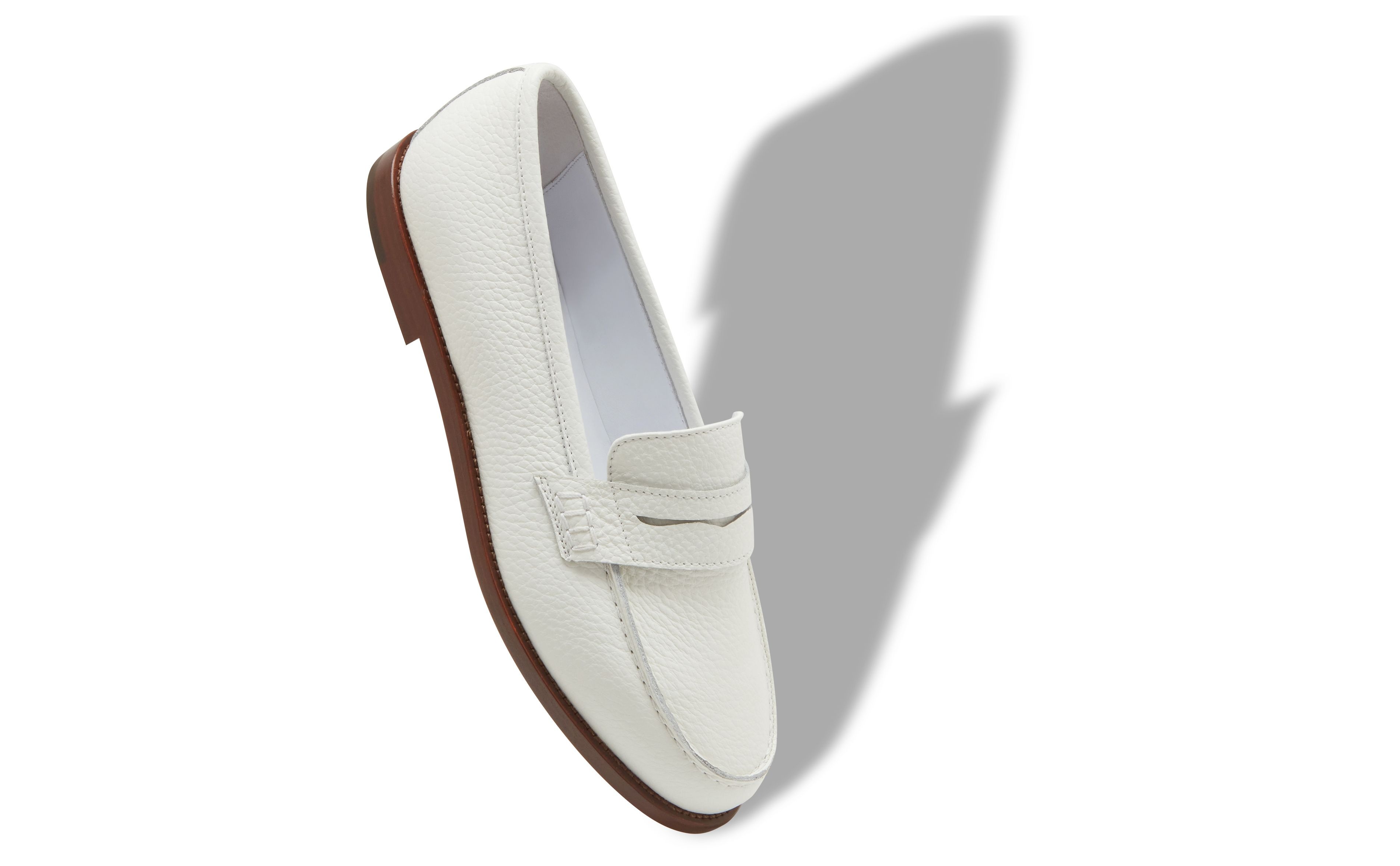 White Calf Leather Penny Loafers - 2