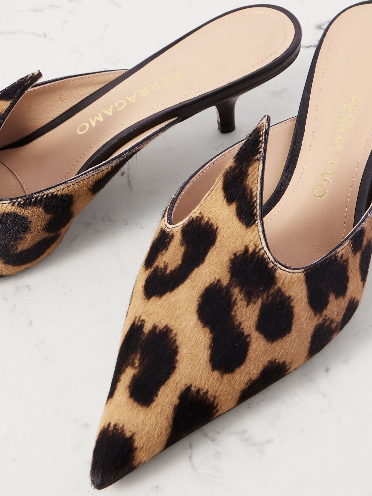 Dorye Leopard-print Calf Hair Mules - 4