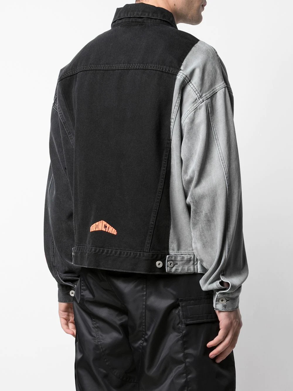 contrast panelled denim jacket - 4