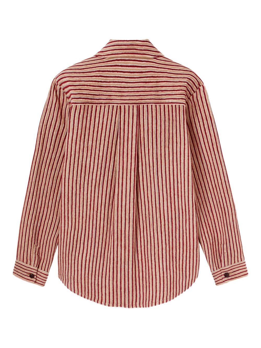 striped button-fastening shirt - 5