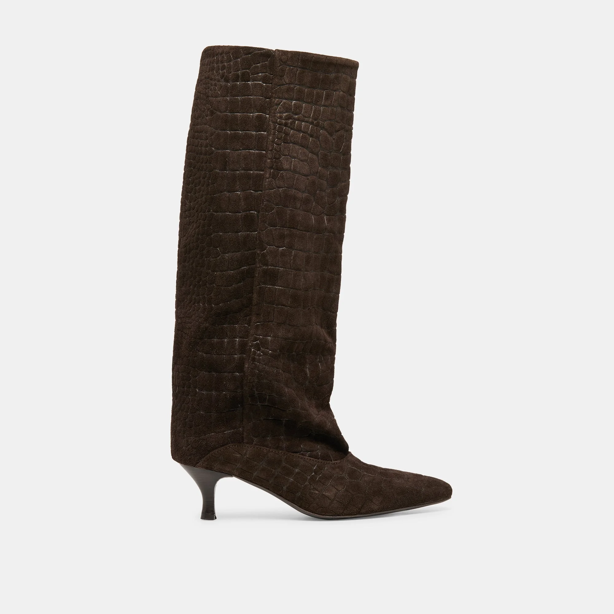 ROXLA BOOTS DK CHOCOLATE CROCO EMBOSSED LEATHER - 1