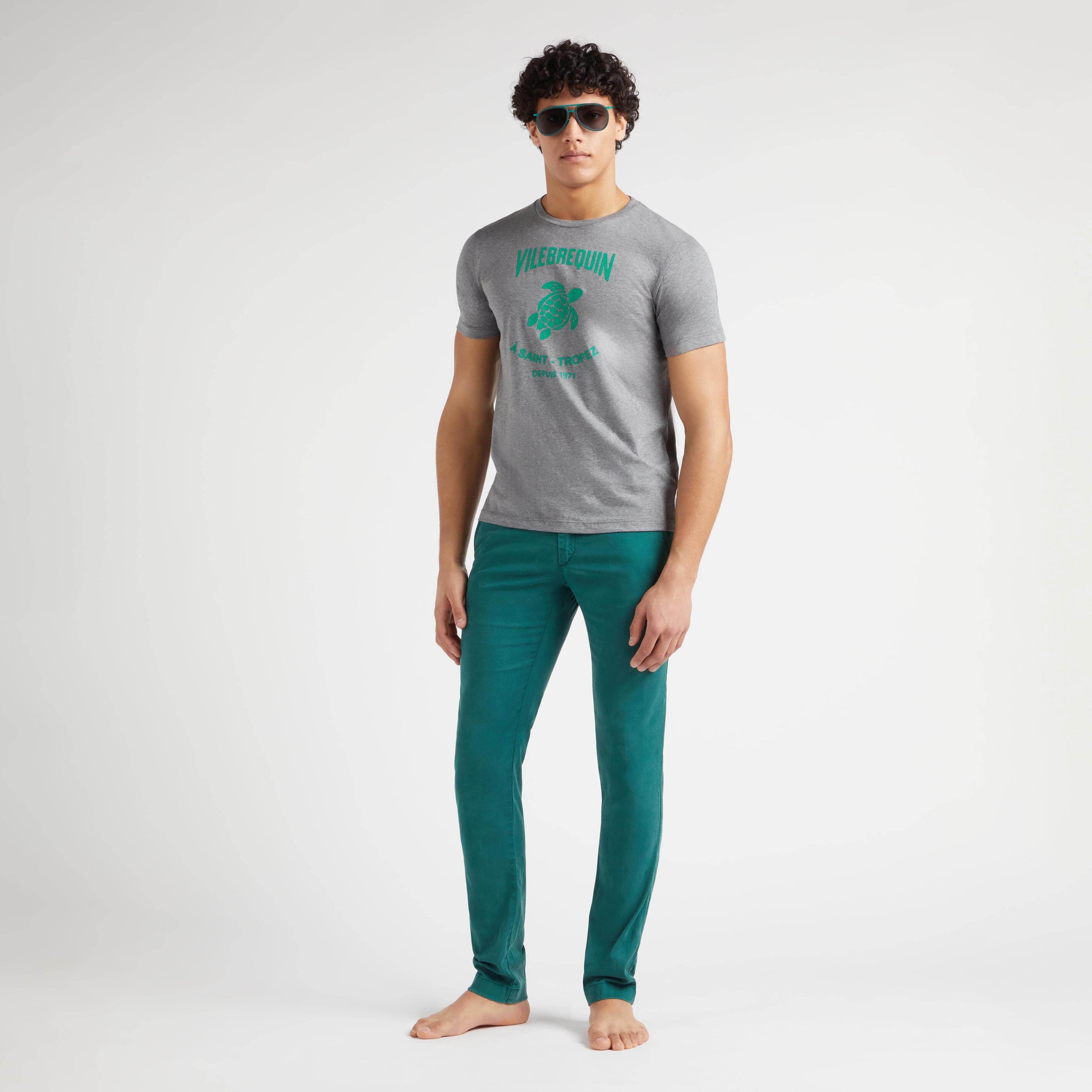 Men Tencel Cotton Chino Pants Solid - 5