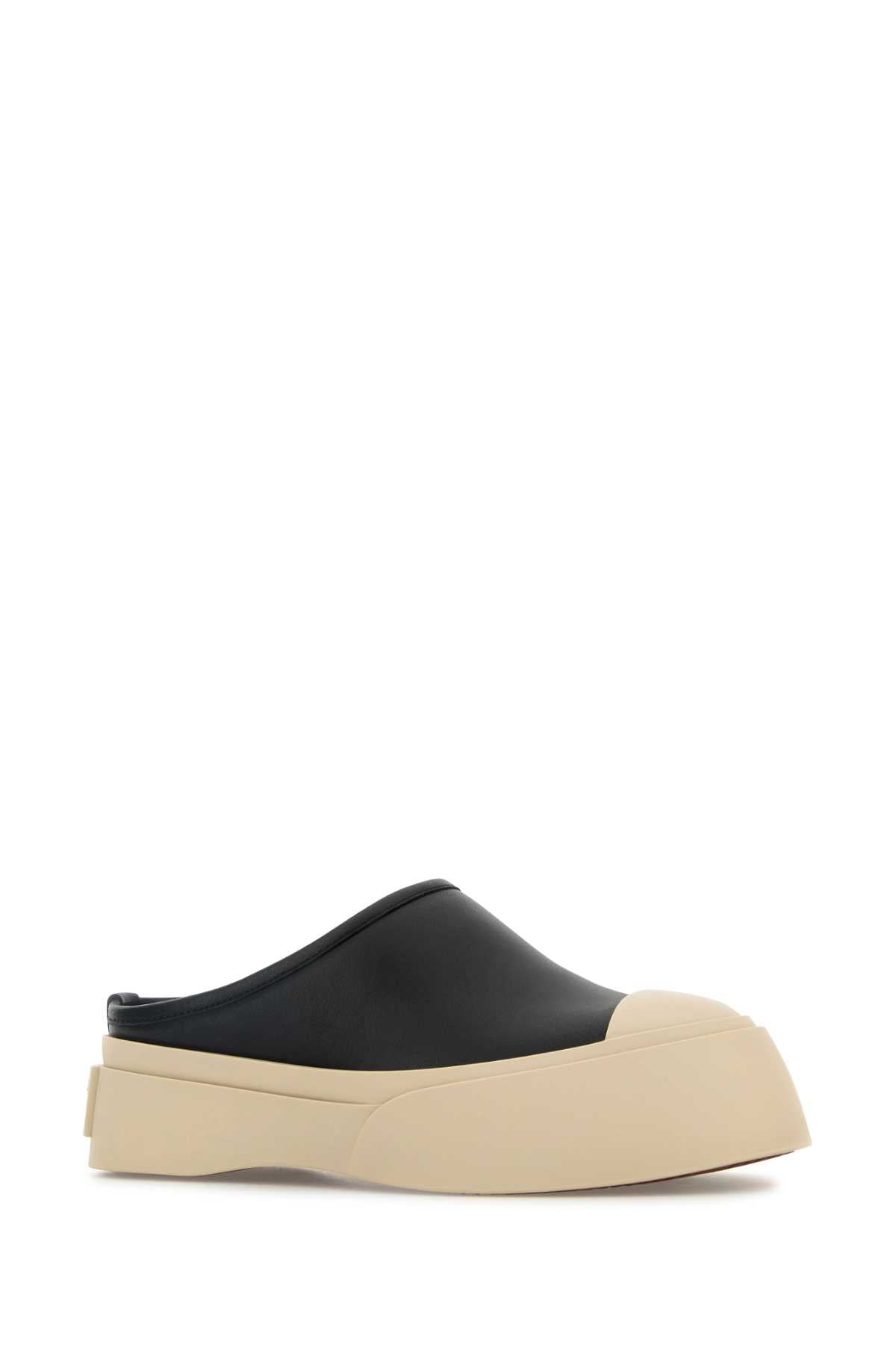 Marni Women Black Leather Pablo Slippers - 2