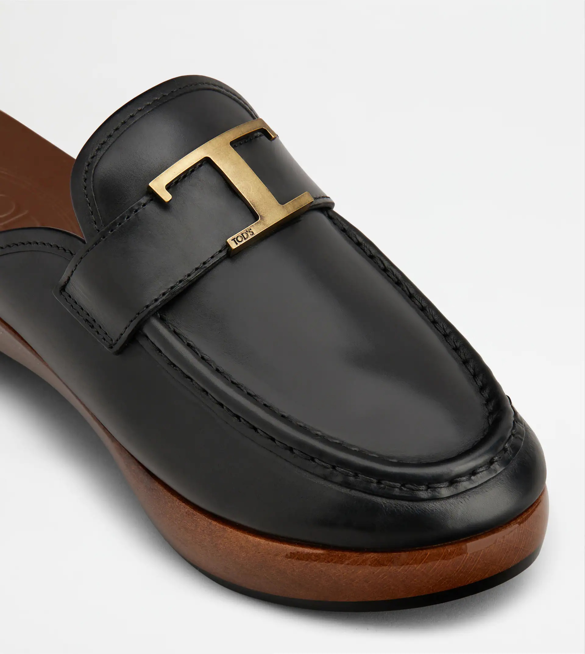 MULES IN LEATHER - BLACK - 5