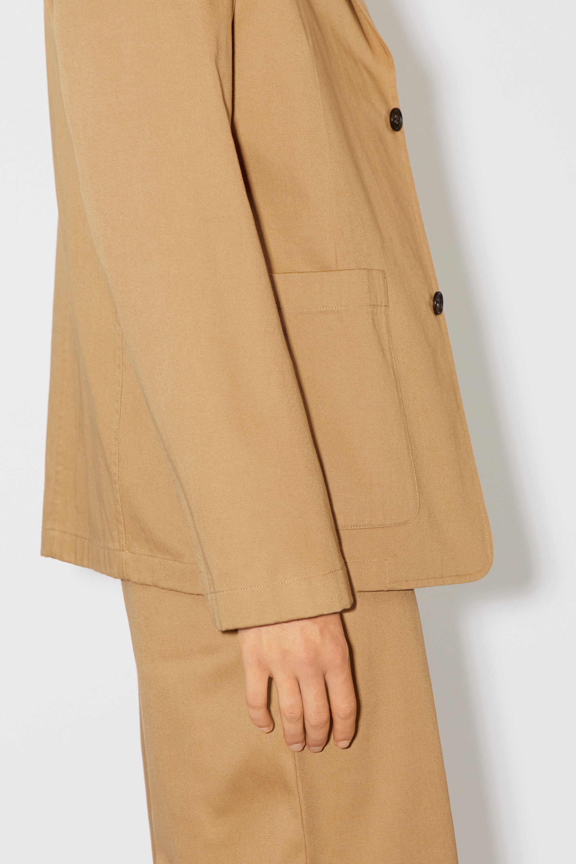 Twill cotton tailored jacket - Camel brown - 5