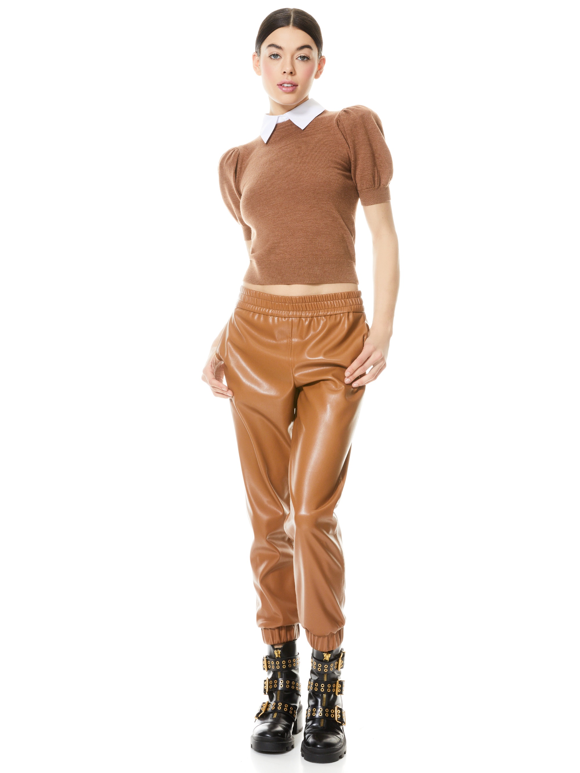 CHASE PUFF SLEEVE SWEATER WITH COLLAR - 4