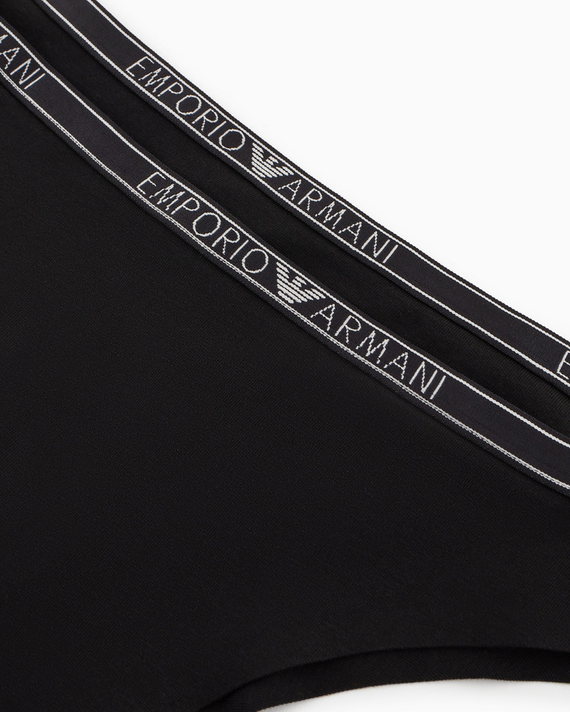 EMPORIO ARMANI Two-pack of ASV Essential organic-cotton logo briefs outlook