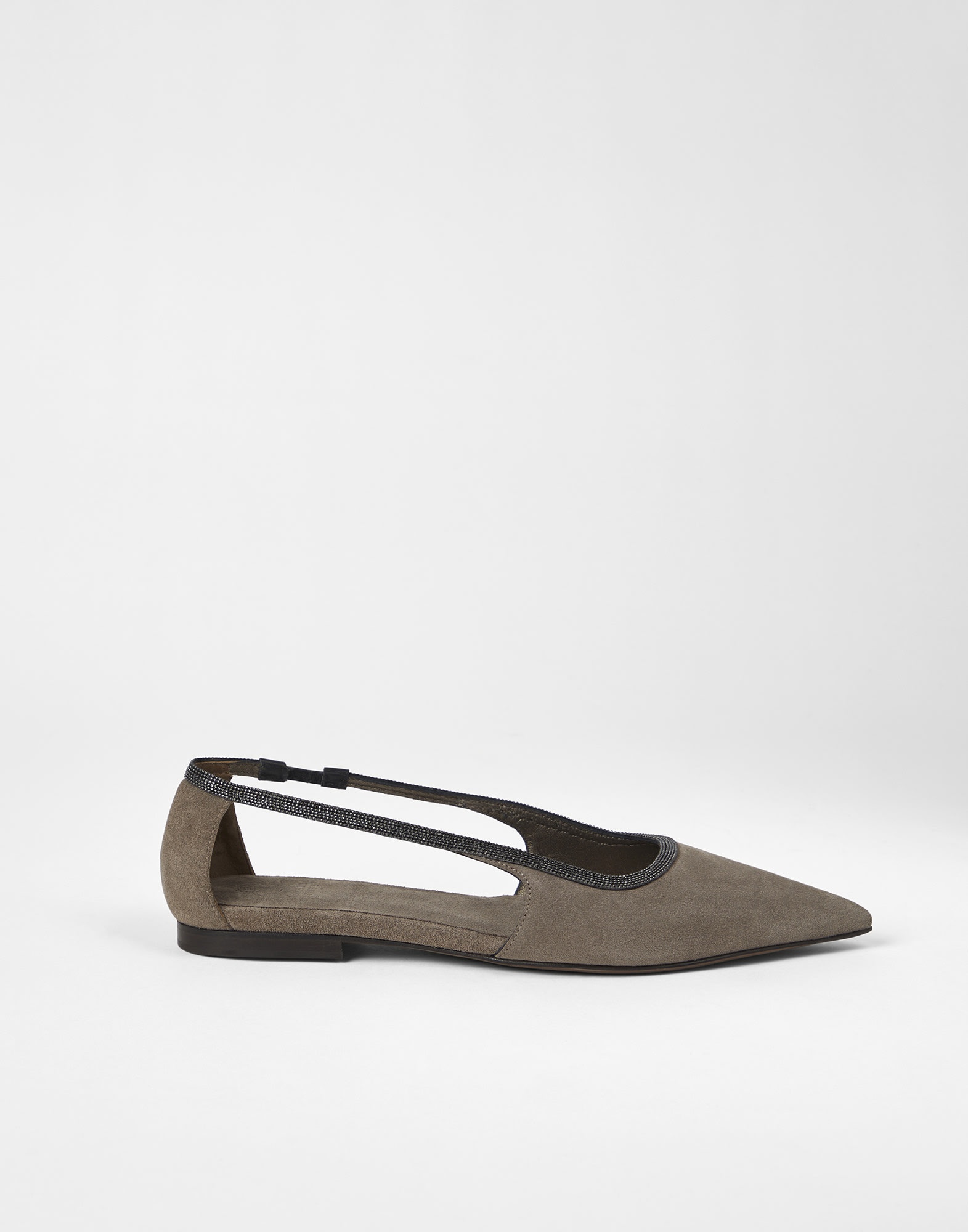 Suede flats with precious strap - 5