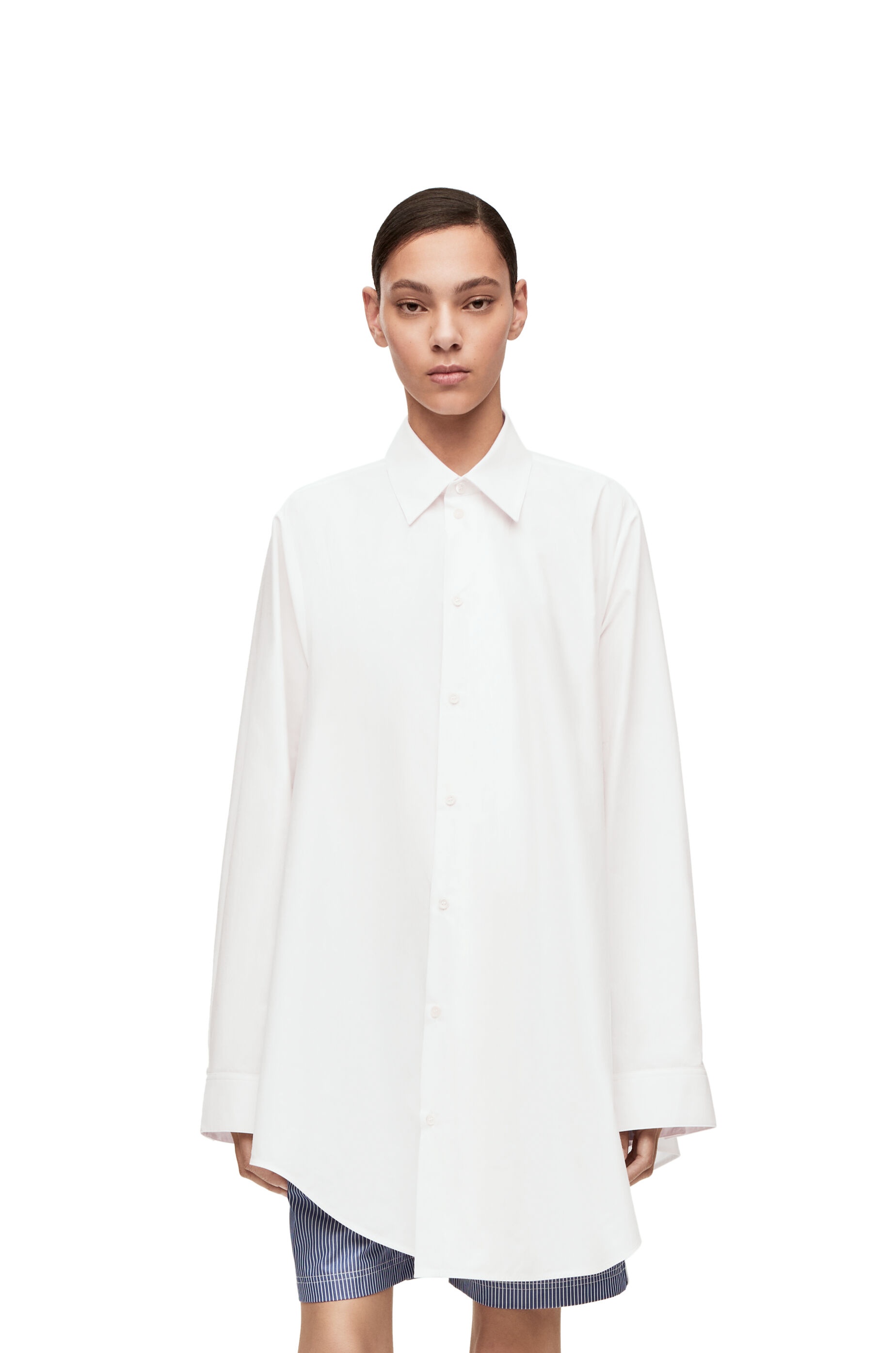 Trapeze shirt dress in cotton poplin - 3