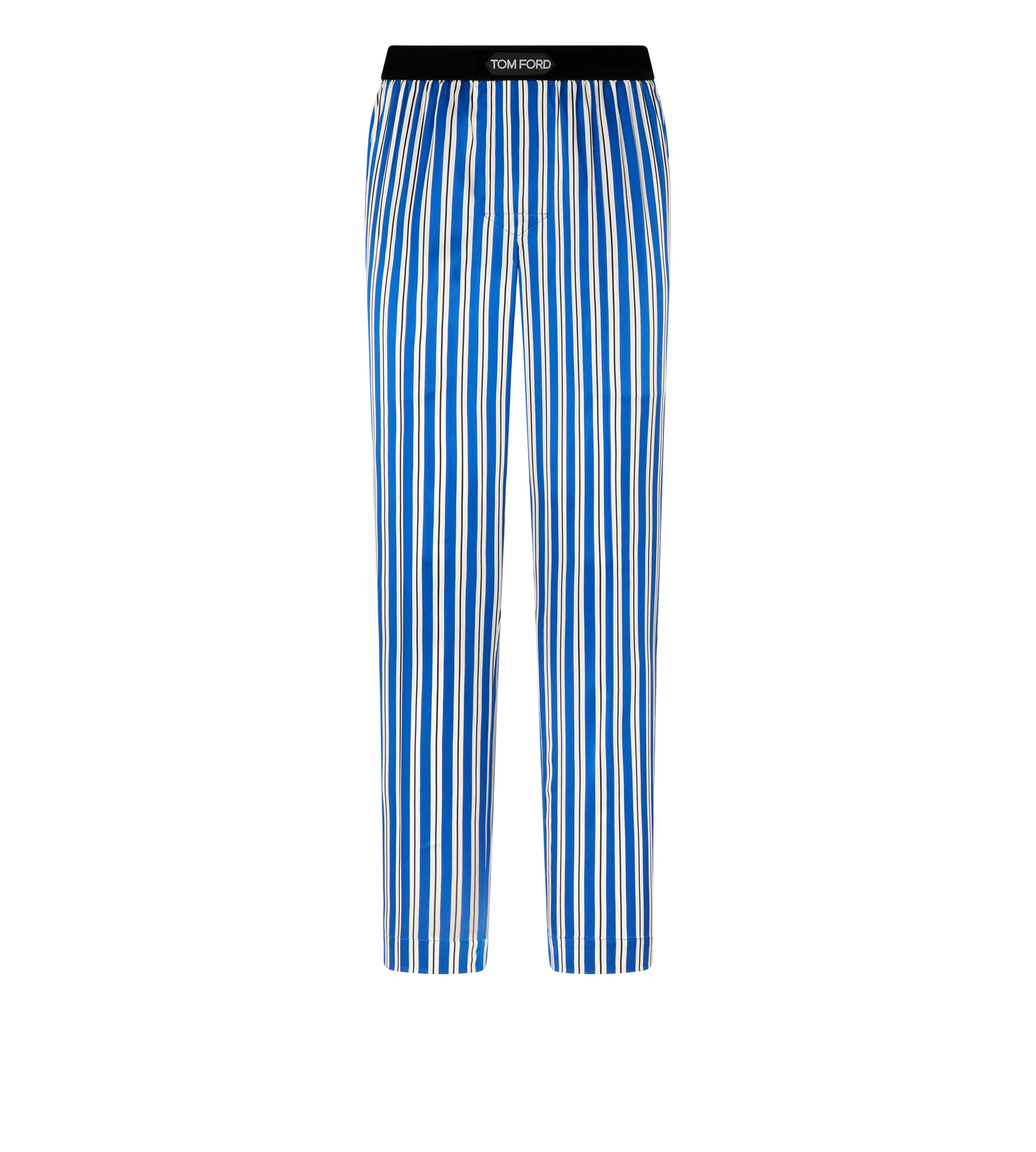 REGIMENTAL STRIPE PRINT SILK PAJAMA PANT - 1