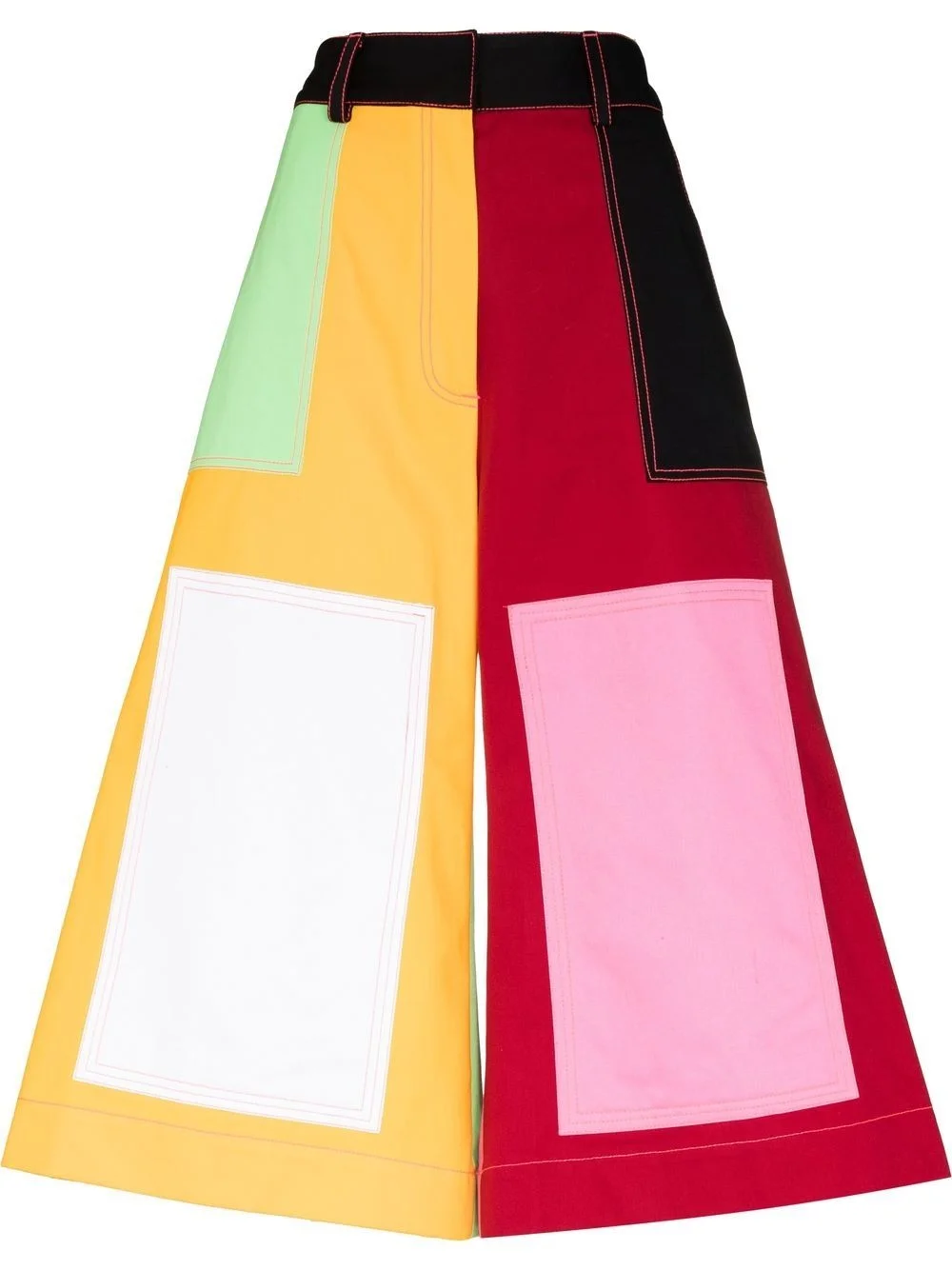 multi-panel cropped trousers - 1