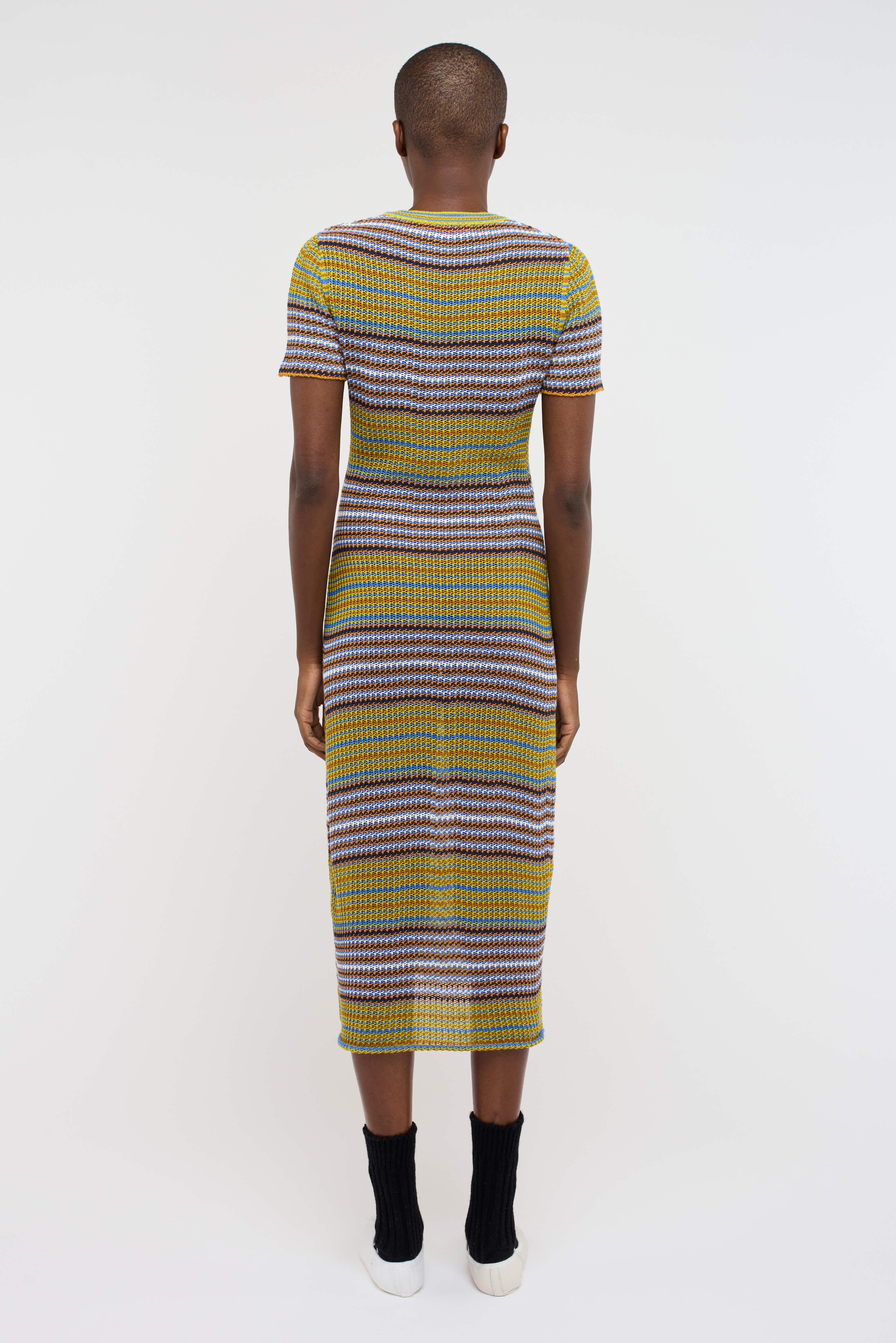 NOVA NET STRIPE MIDI DRESS - 5