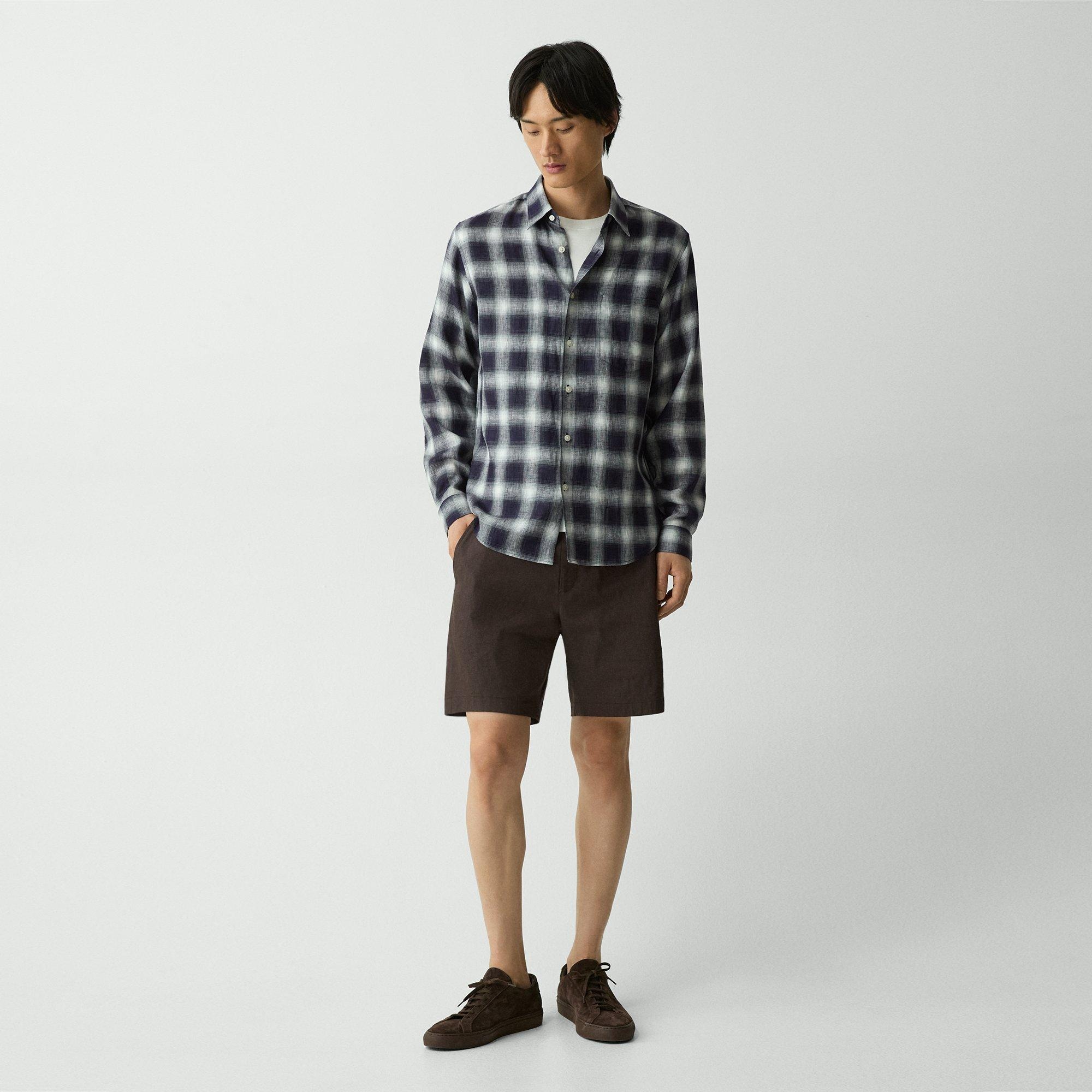 Irving Shirt in Ombré Check Linen - 6