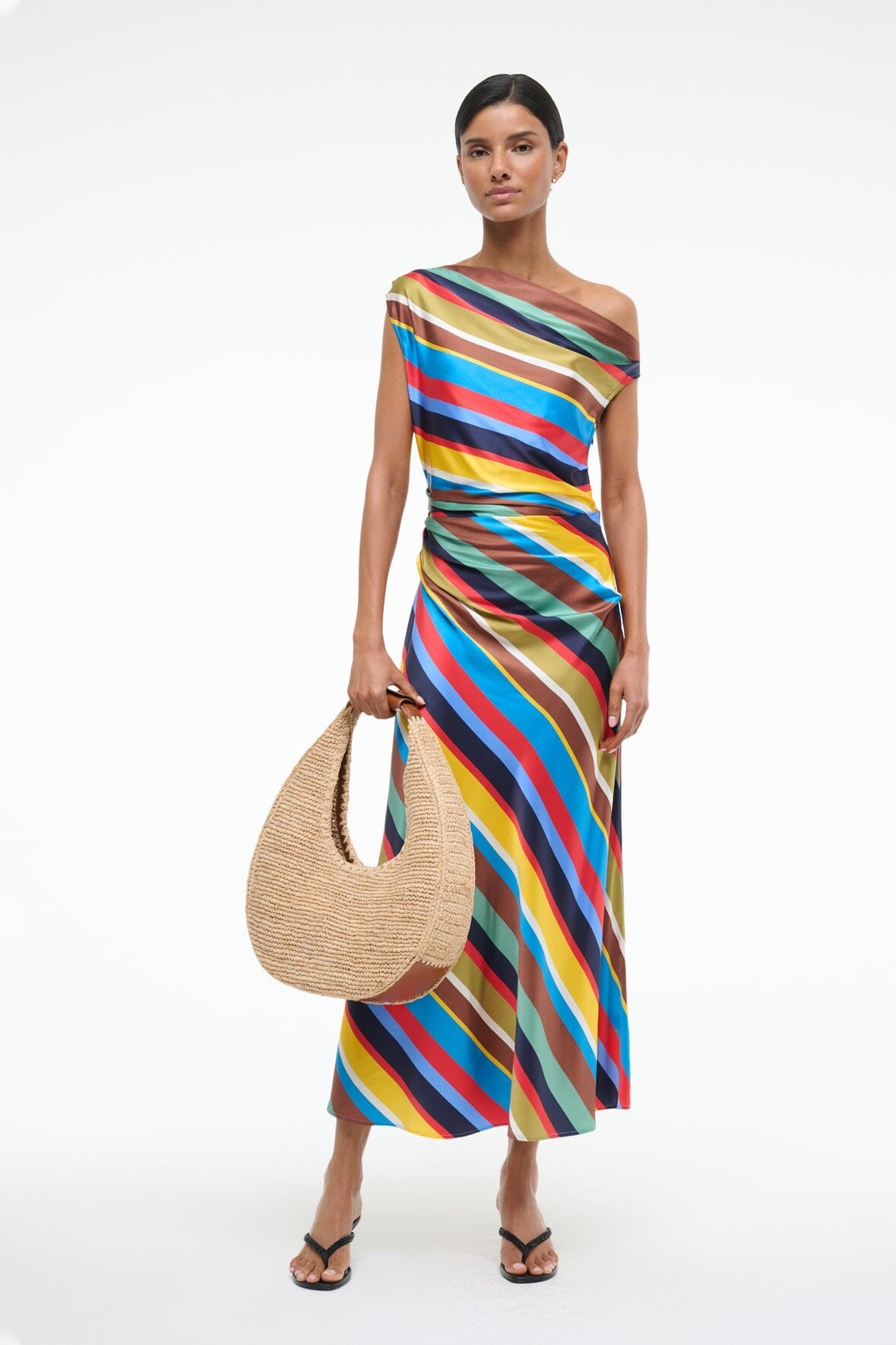 STAUD PHARE SILK DRESS MARKET STRIPE - 2