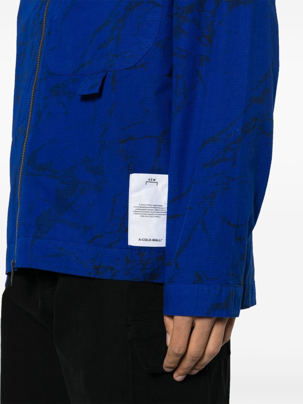 overdye "Volt Blue" zip overshirt - 5