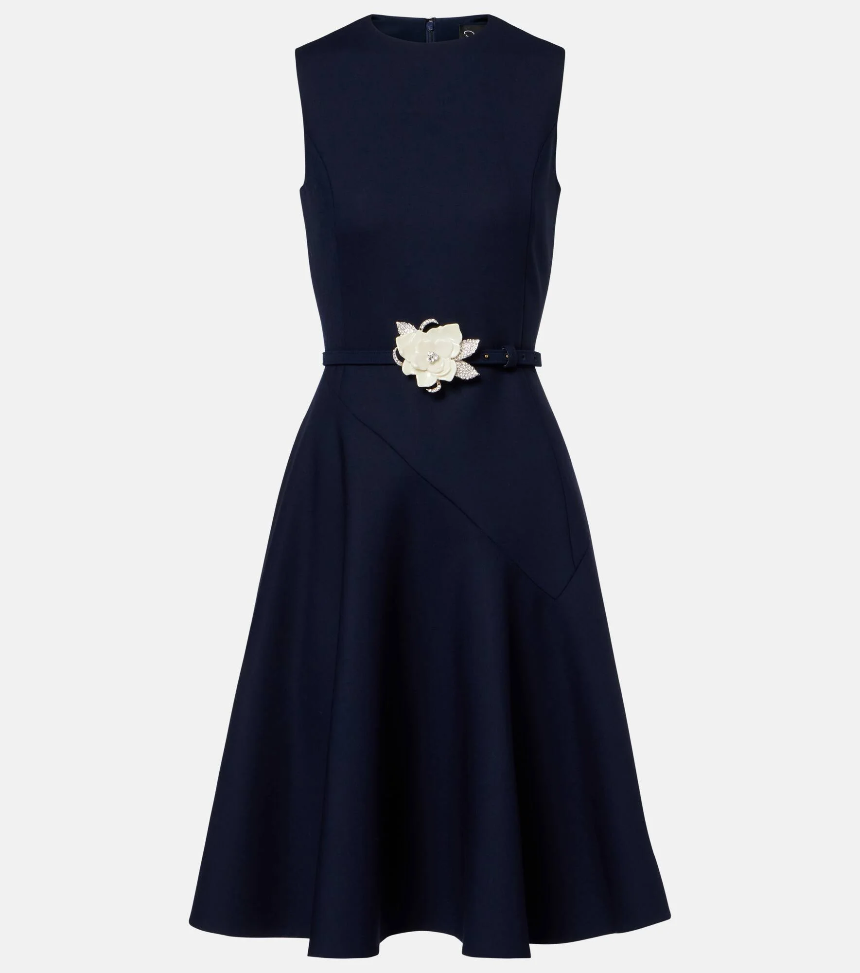 Belted wool-blend midi dress - 1