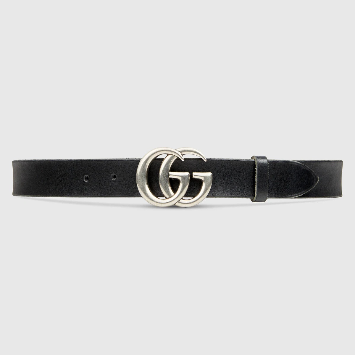 Leather belt with Double G buckle - 1