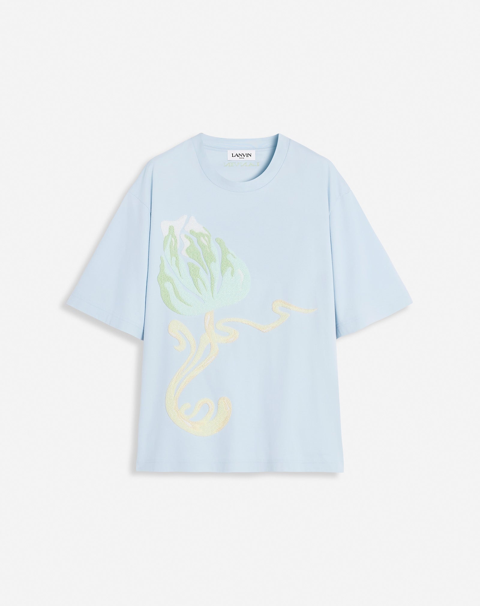 FLORAL EMBROIDERY LOOSE-FIT T-SHIRT - 1