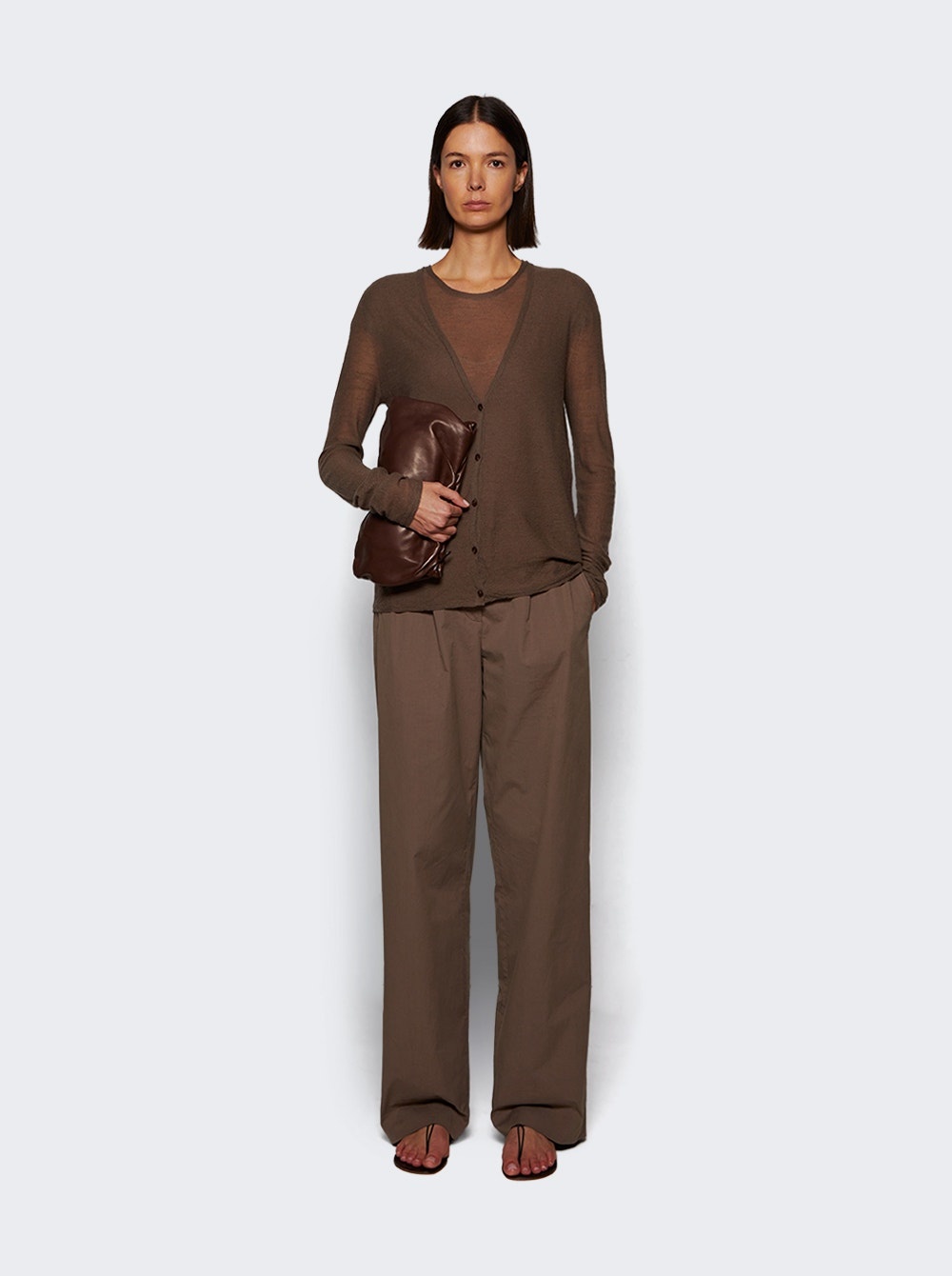 Xl Bourse Bag Brown Melange Leather - 3