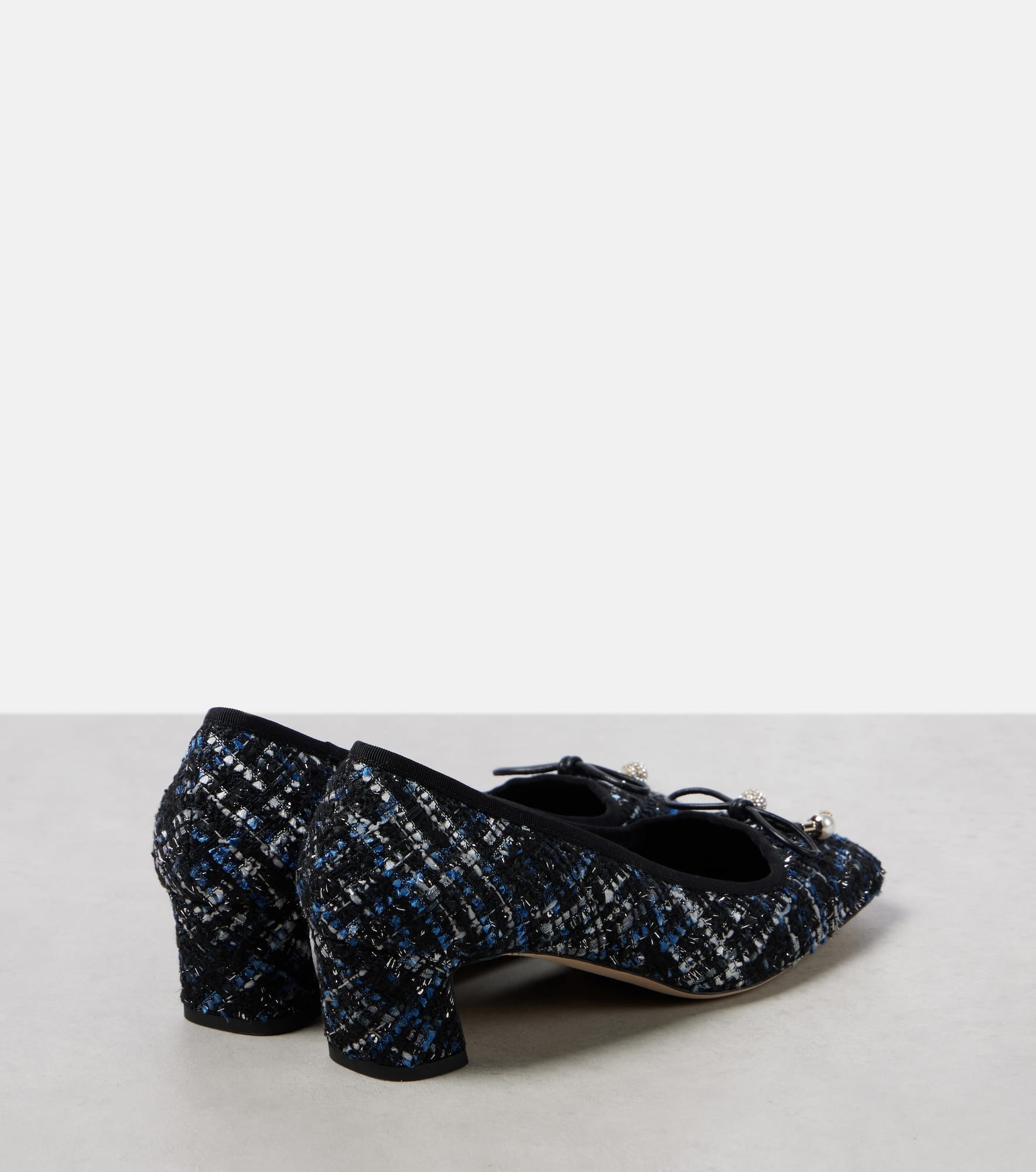 Elme 45 bow-detail tweed pumps - 2