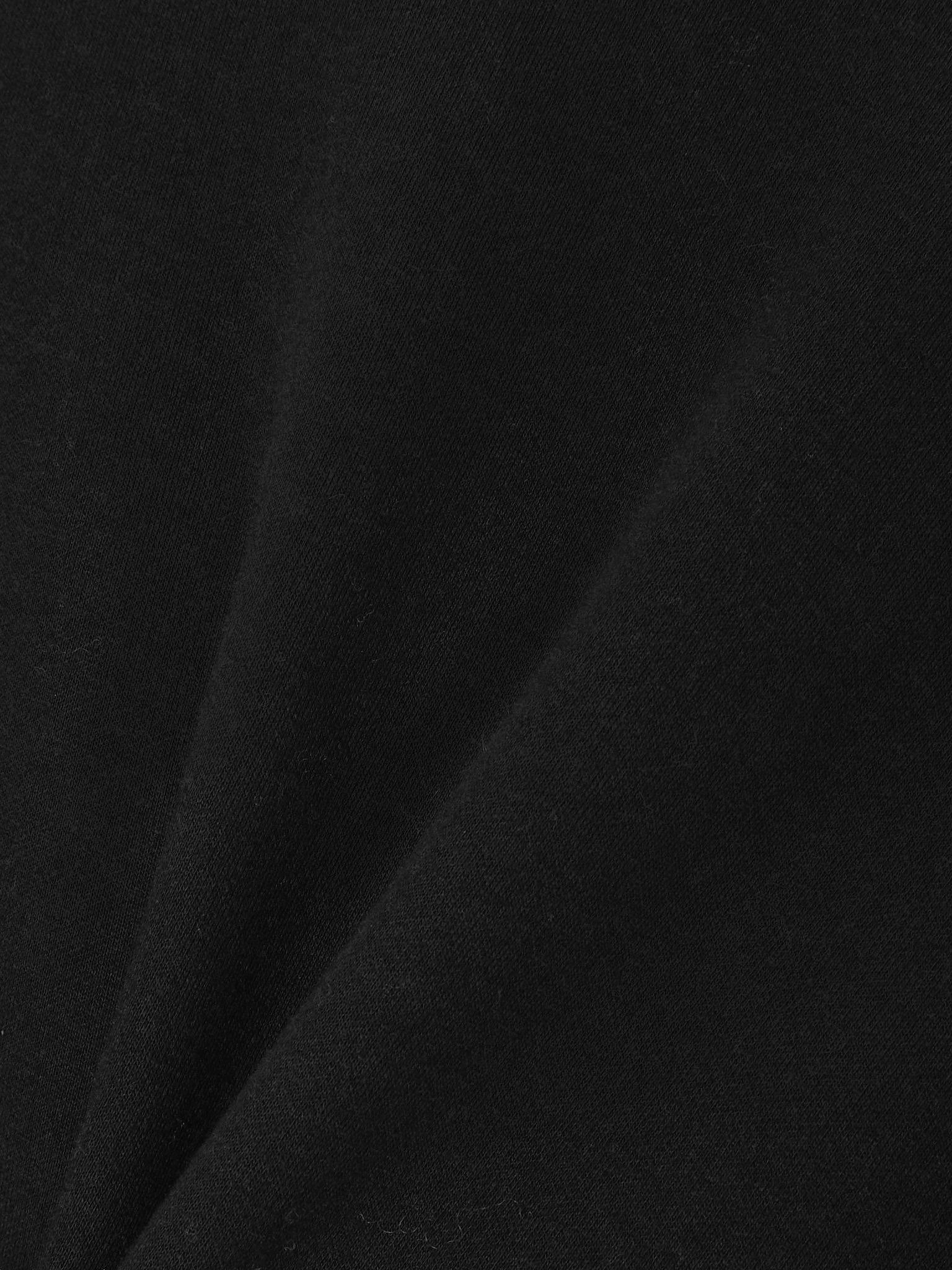 Cotton-blend jersey hoodie - Onyx Black - 4
