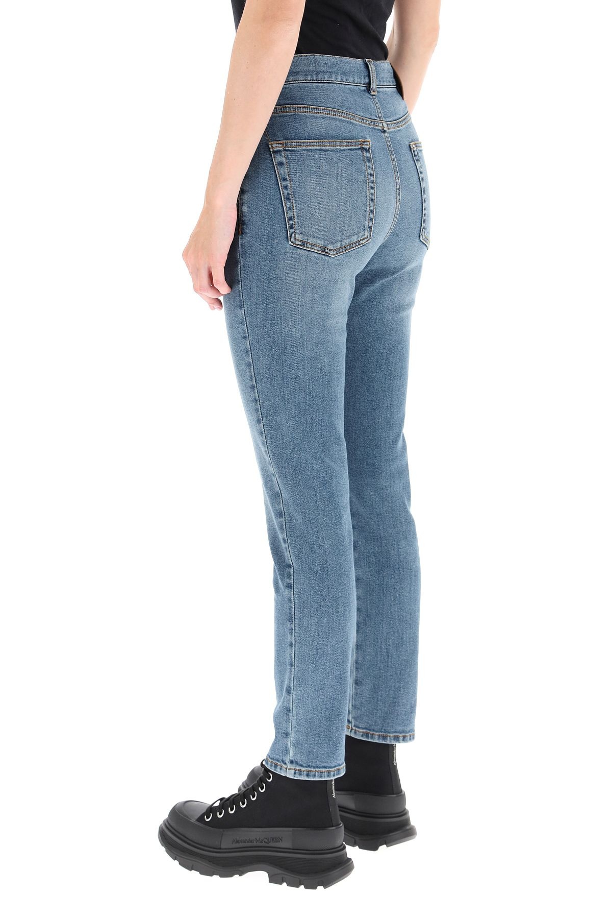 SLIM WASHED DENIM JEANS - 4