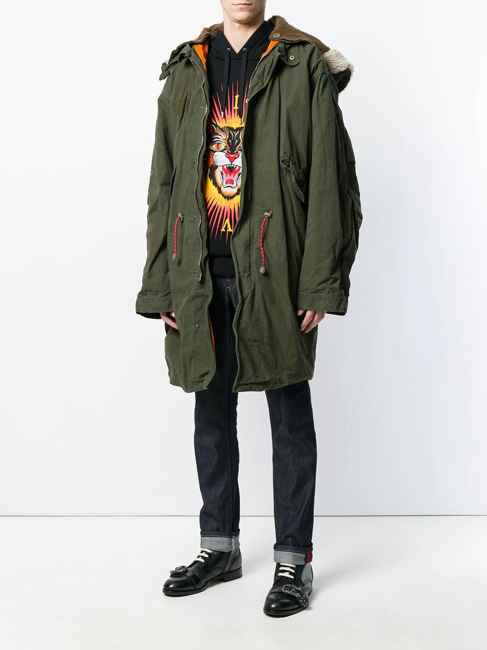 oversized retro parka coat - 2