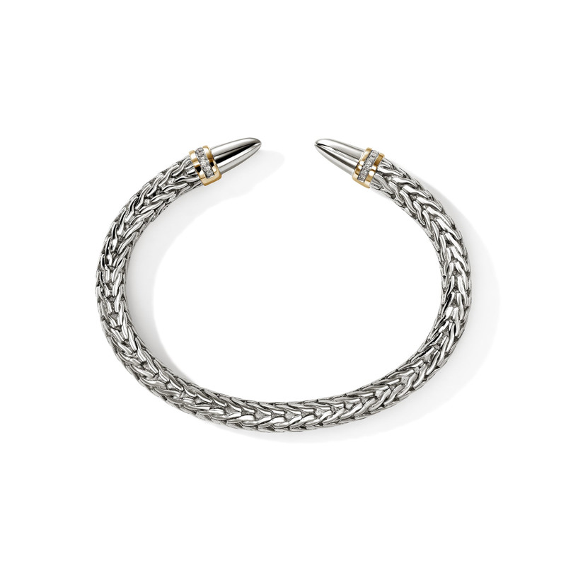 Spear 50 Flex Cuff, Gold, Sterling Silver, Diamonds 5