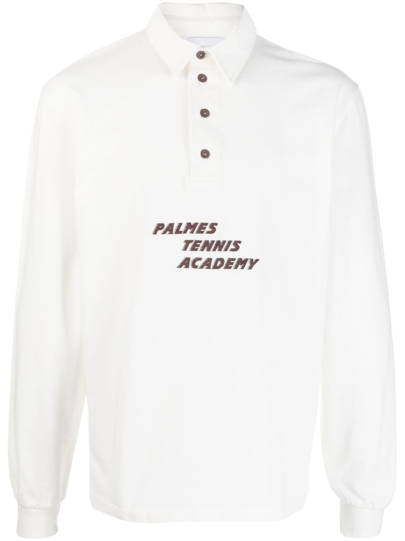 logo-print button-up sweatshirt 1