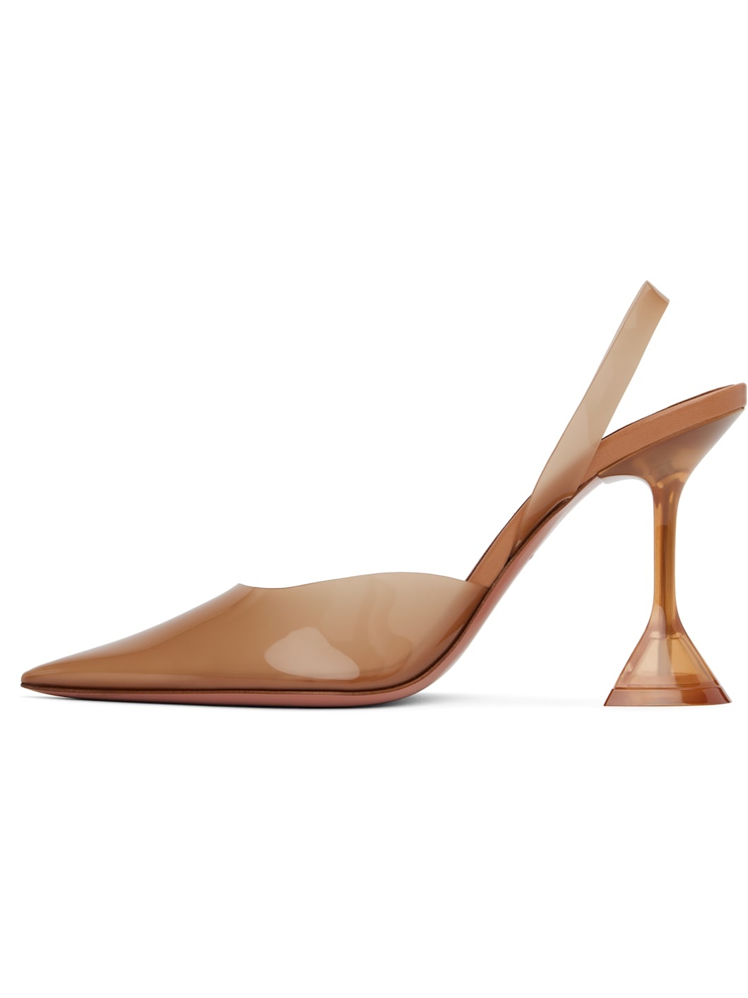 Tan Holli Glass Sling Heels - 3