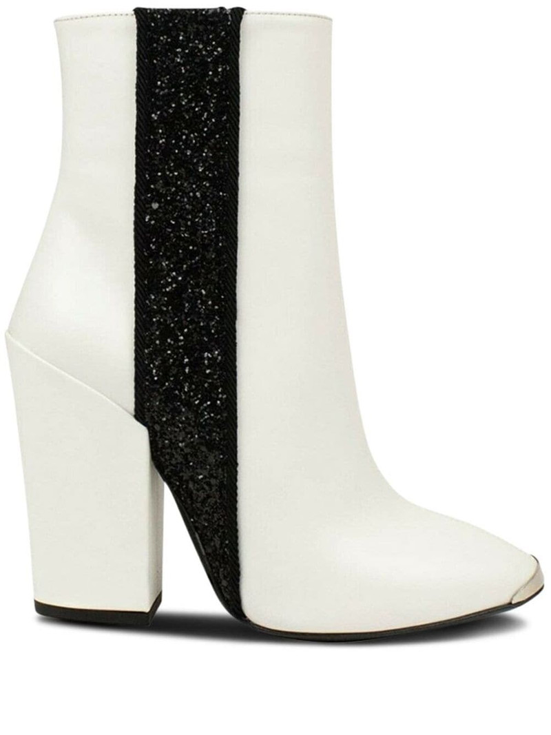 glitter-stripe leather boots 1