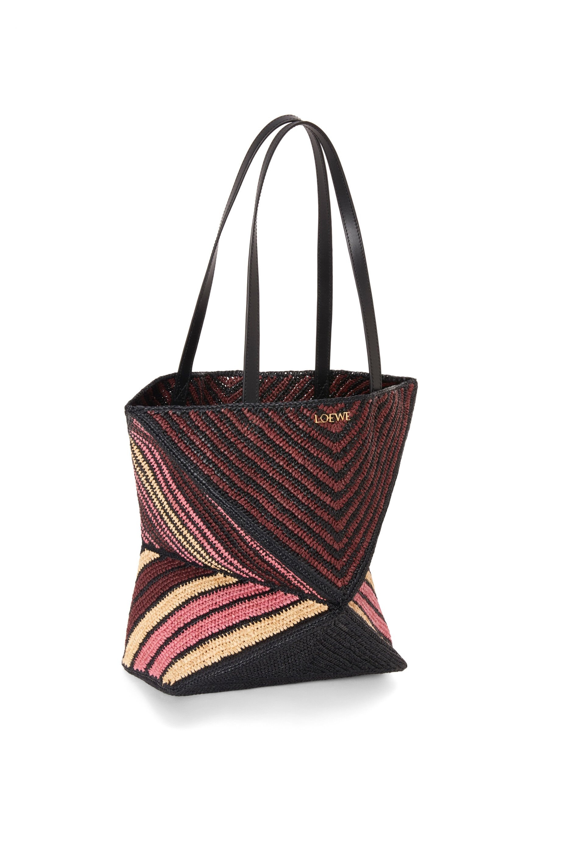 Puzzle Fold Tote in raffia - 4